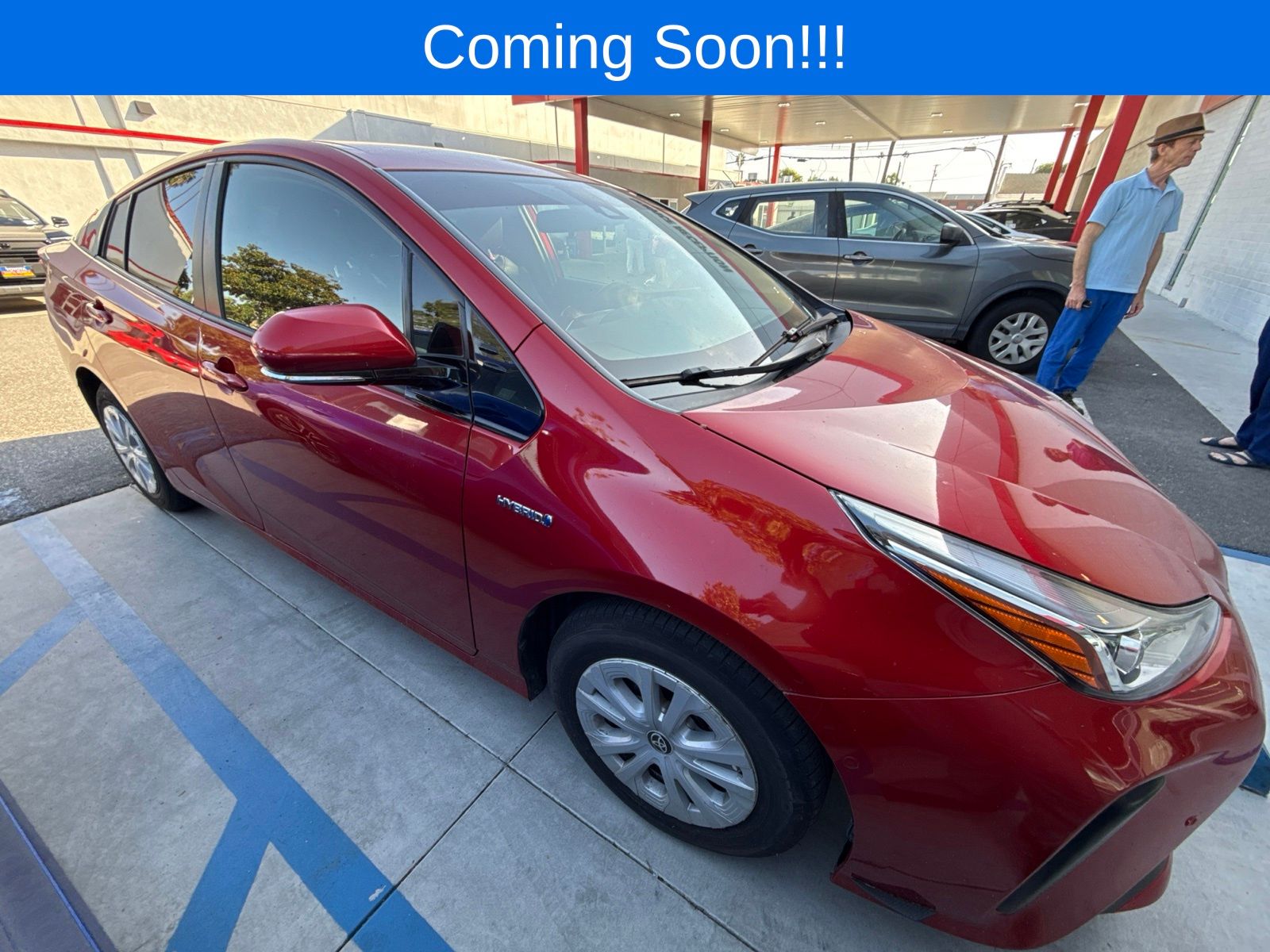 Red 2019 Toyota Prius Hatchback Front-Wheel Drive Continuously Variable Transmission
