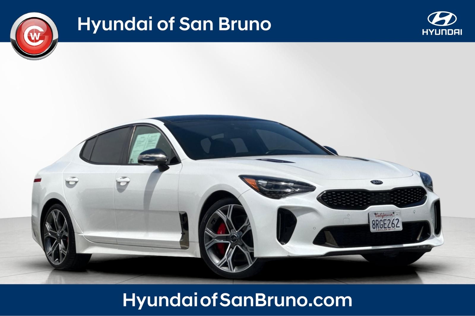 Snow White Pearl 2020 Kia Stinger Sedan Rear-Wheel Drive 8-Speed Automatic