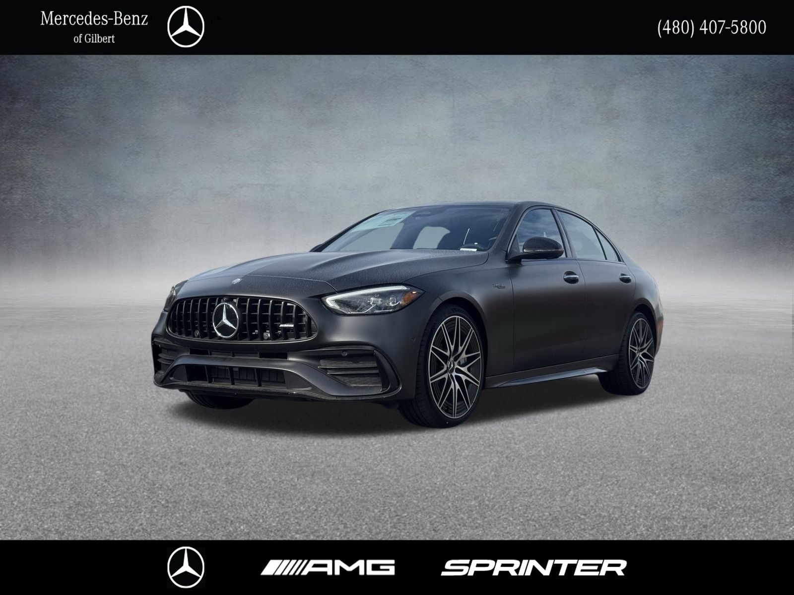 Gray (MANUFAKTUR Graphite Grey) 2026 Mercedes-Benz C-Class AMG C 43 4MATIC Sedan All-Wheel Drive 9-Speed Automatic