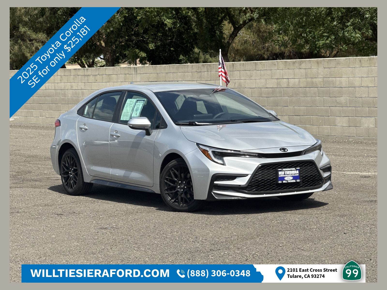 Classic Silver Metallic 2025 Toyota Corolla SE FWD Sedan Front-Wheel Drive Continuously Variable Transmission