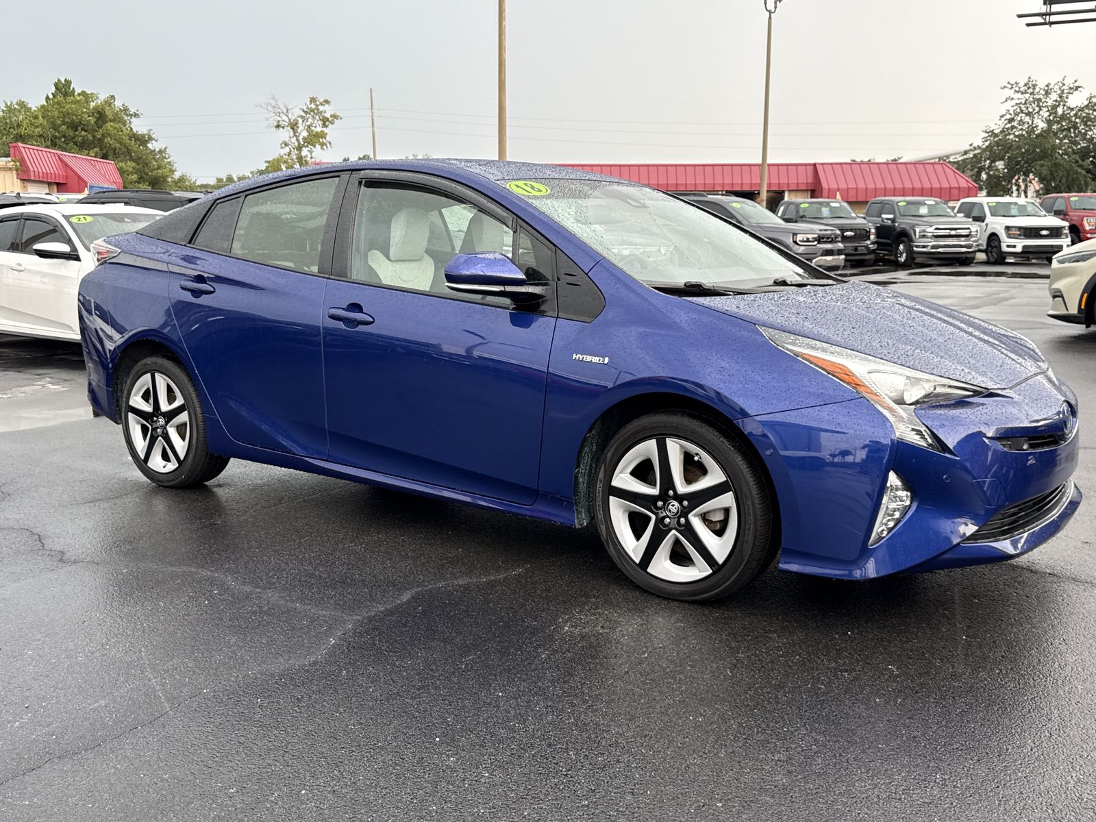 Blue 2018 Toyota Prius Hatchback Front-Wheel Drive Continuously Variable Transmission