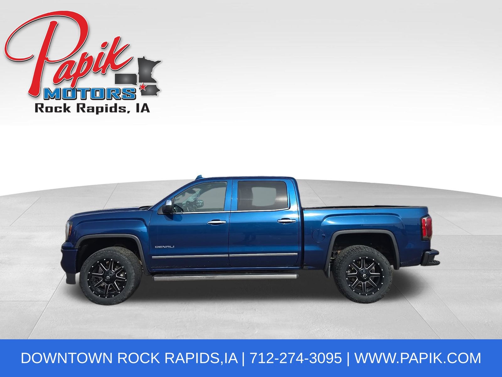 Stone Blue Metallic 2017 GMC Sierra 1500 Denali Crew Cab 4WD Pickup Truck Four-Wheel Drive 8-Speed Automatic Overdrive