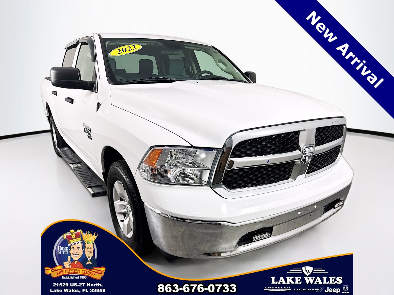 Bright White Clearcoat 2022 RAM 1500 Classic SLT Crew Cab RWD Pickup Truck 4X2 8-Speed Automatic