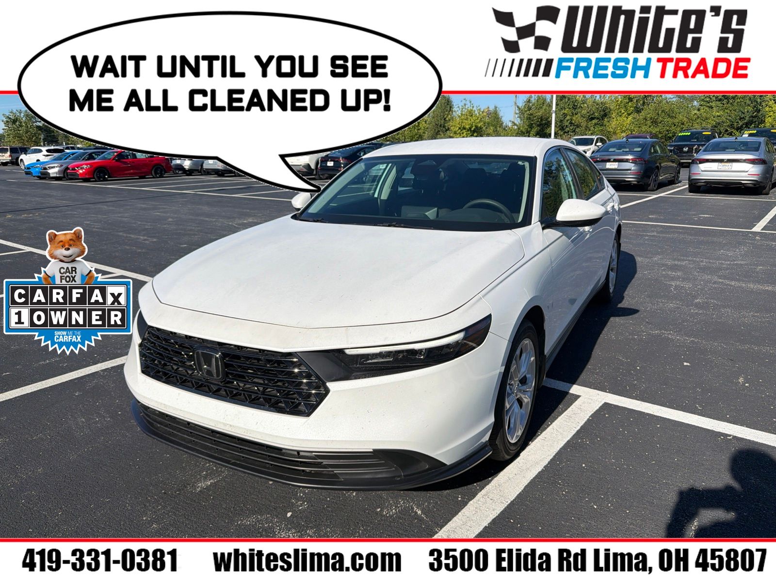 White 2023 Honda Accord Sedan Front-Wheel Drive Continuously Variable Transmission