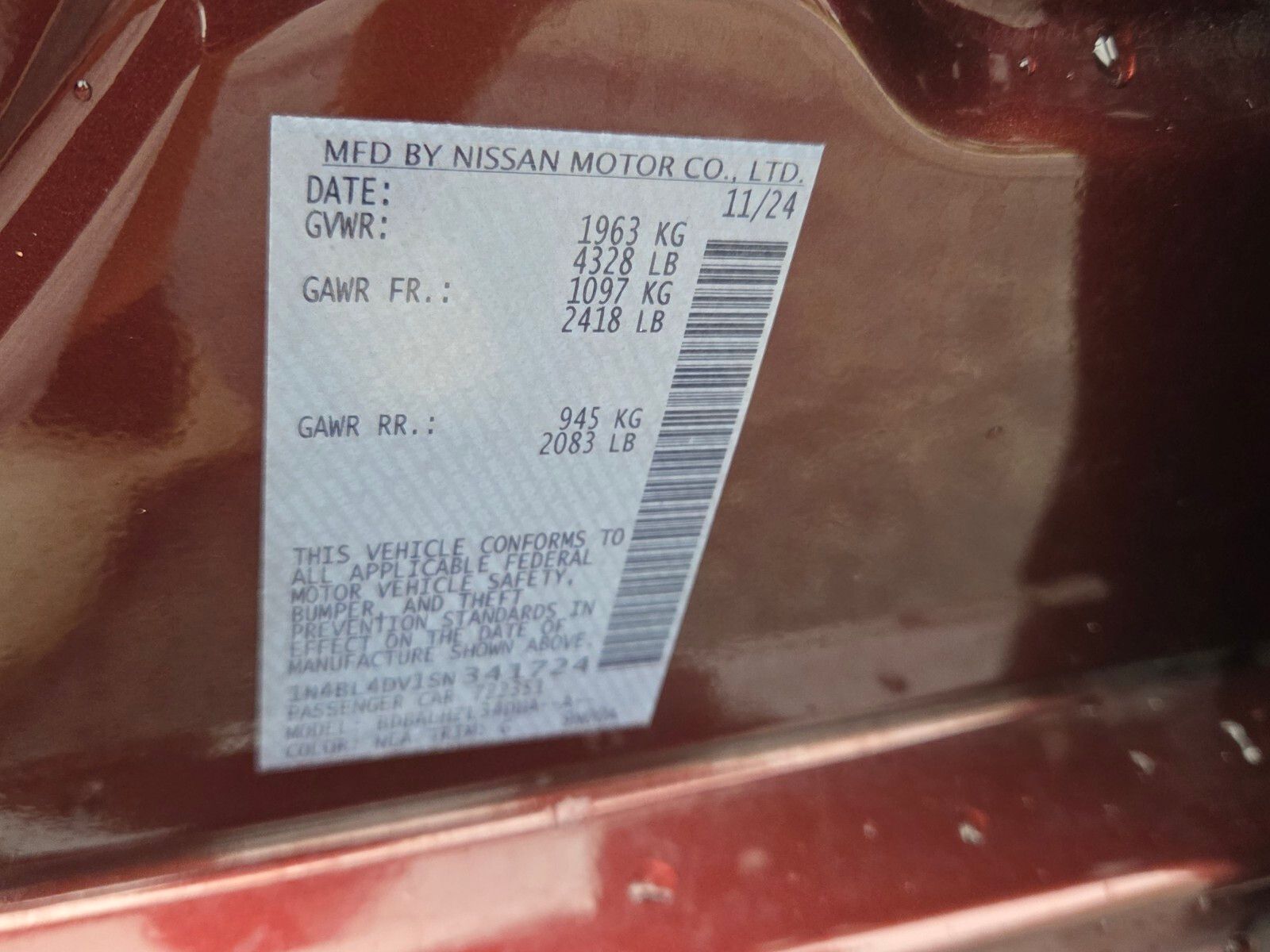 Used 2025 Red Nissan 2.5 SV image 18