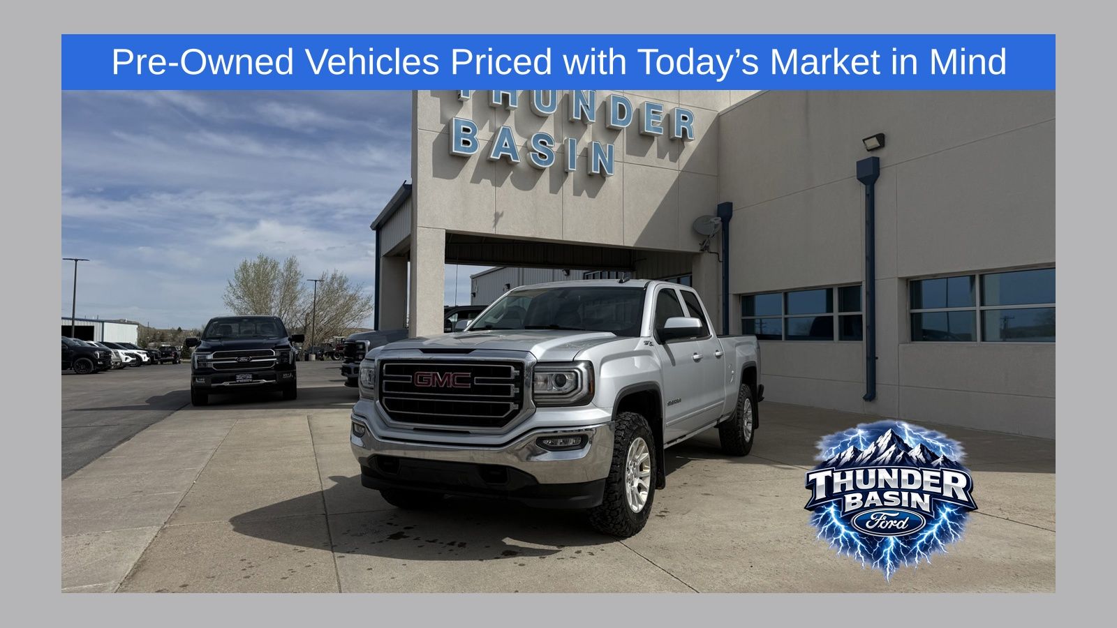 Silver 2018 GMC Sierra 1500 SLE Double Cab 4WD Pickup Truck Four-Wheel Drive 6-Speed Automatic Overdrive