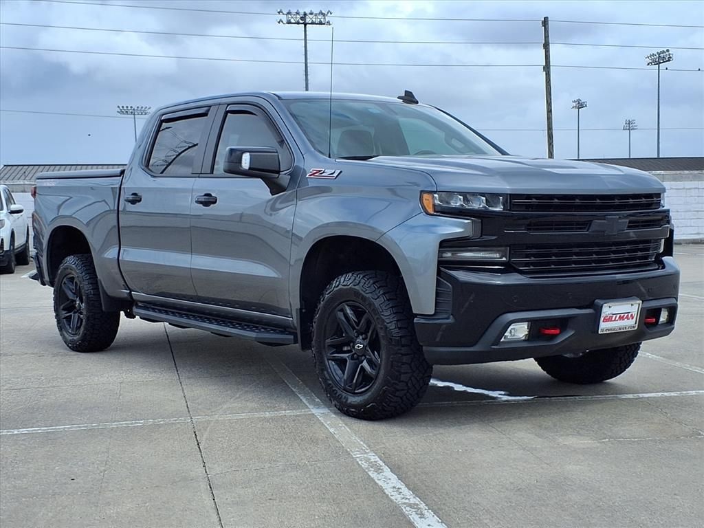 Gray (Satin Steel Metallic) 2020 Chevrolet Silverado 1500 LT Trail Boss Crew Cab 4WD Pickup Truck Four-Wheel Drive Automatic