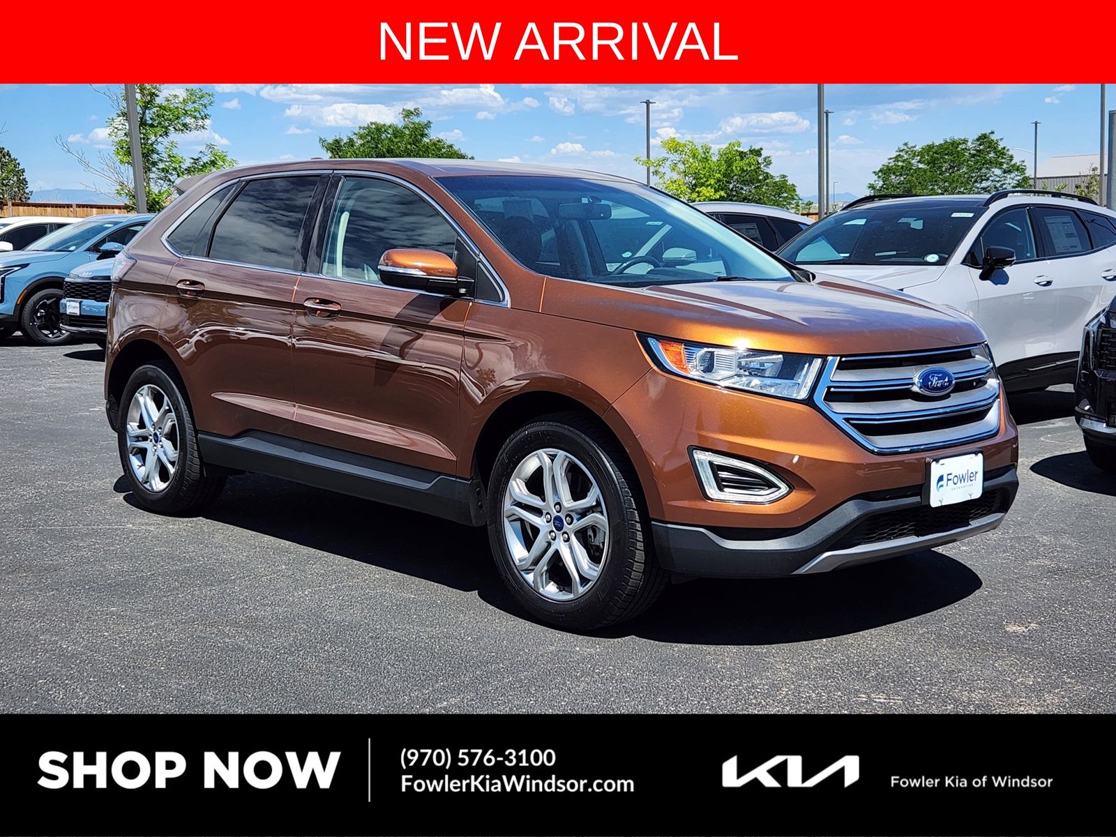 Canyon Ridge Metallic 2017 Ford Edge Titanium AWD SUV / Crossover All-Wheel Drive 6-Speed Automatic