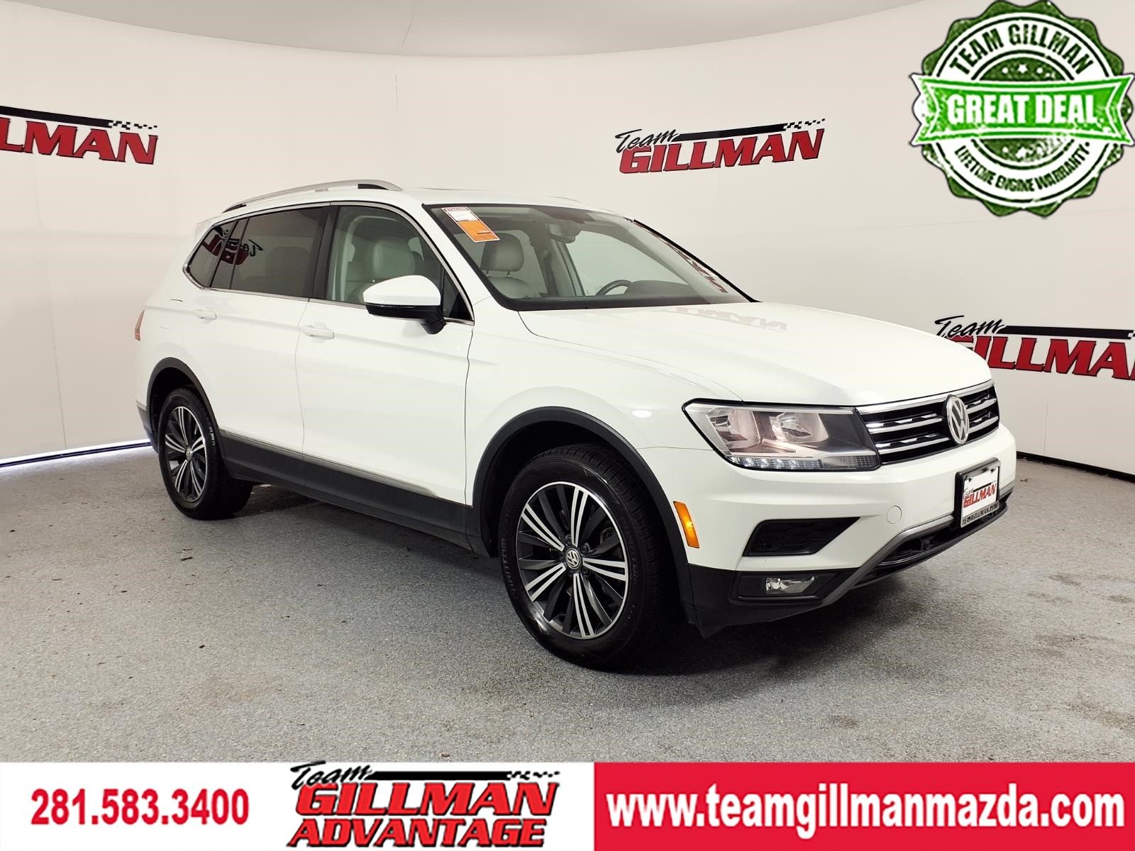 Pure White 2019 Volkswagen Tiguan SEL FWD SUV / Crossover Front-Wheel Drive 8-Speed Automatic