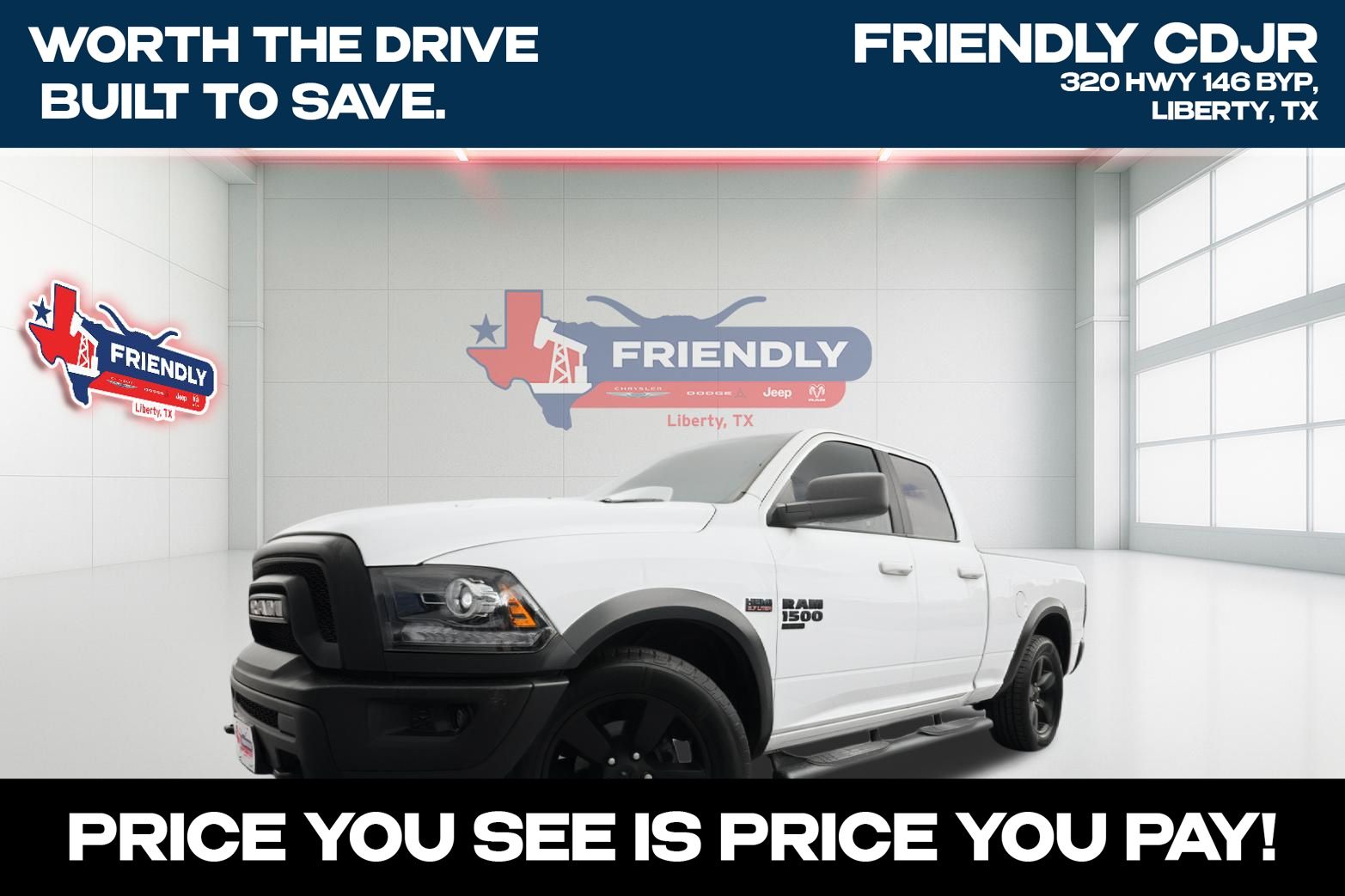 Bright White Clearcoat 2019 RAM 1500 Classic Warlock Quad Cab RWD Pickup Truck 4X2 8-Speed Automatic