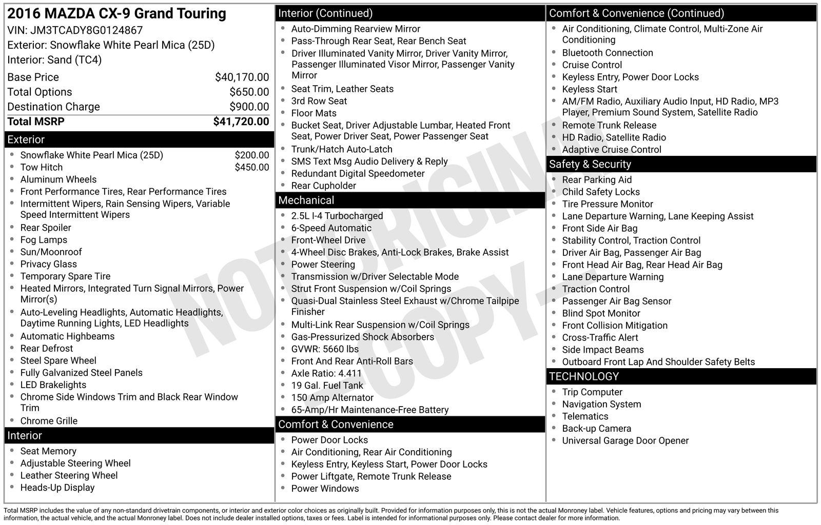 Used Car 2016 Mazda Cx-9  Grand Touring For Sale Under $12,000 In Austin, Texas