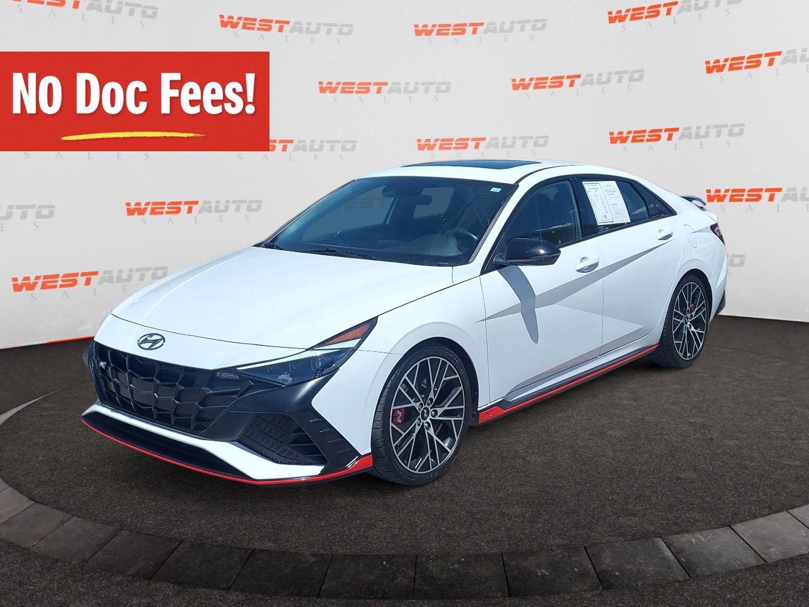 Lunar White 2023 Hyundai Elantra N Sedan Front-Wheel Drive 8-Speed Dual Clutch