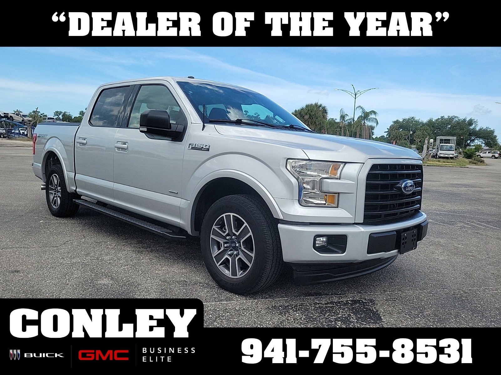 Ingot Silver 2017 Ford F-150 XLT SuperCrew Pickup Truck 4X2 6-Speed Automatic