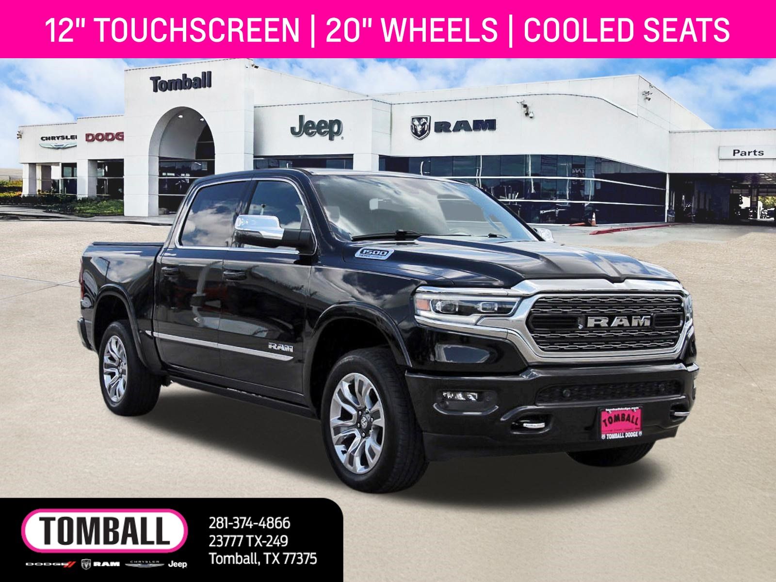 Diamond Black Crystal Pearlcoat 2023 RAM 1500 Pickup Truck Four-Wheel Drive 8-Speed Automatic