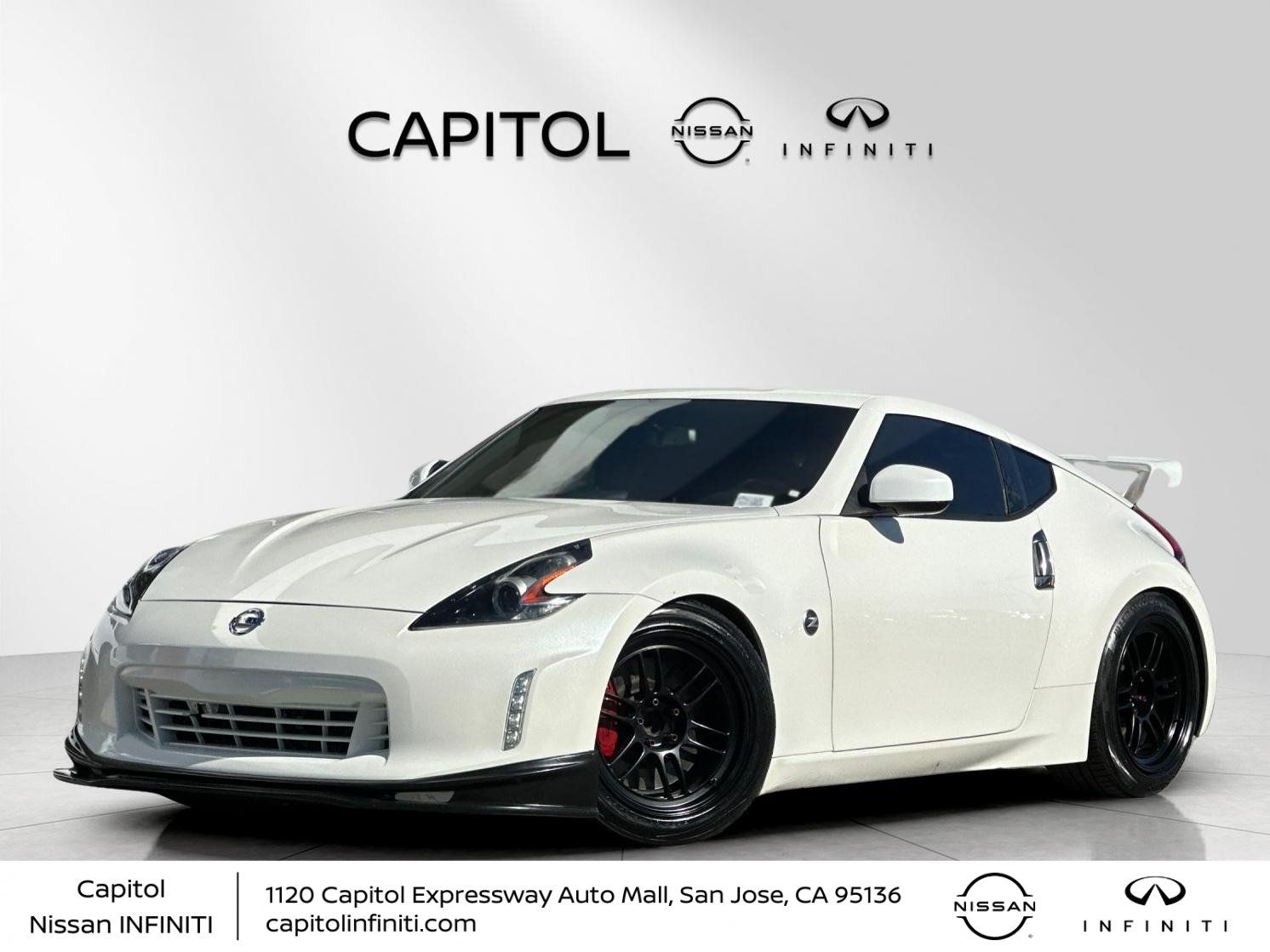 Pearl White 2019 Nissan 370Z Coupe Rear-Wheel Drive 6-Speed Manual