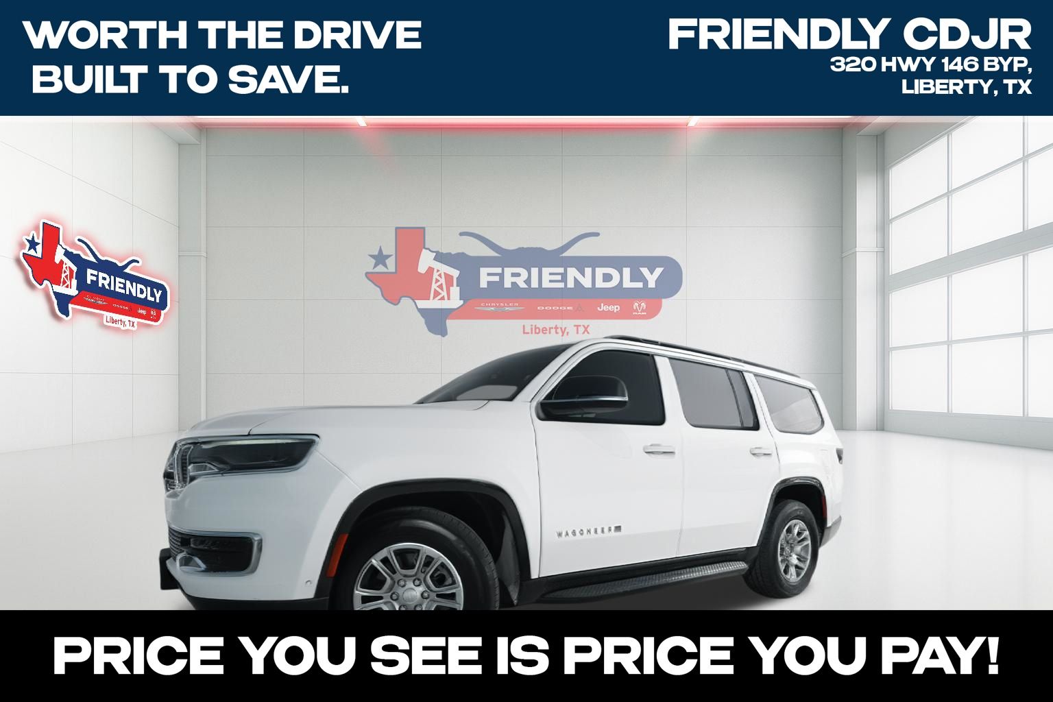 Bright White Clearcoat 2024 Jeep Wagoneer 4WD SUV / Crossover Four-Wheel Drive 8-Speed Automatic