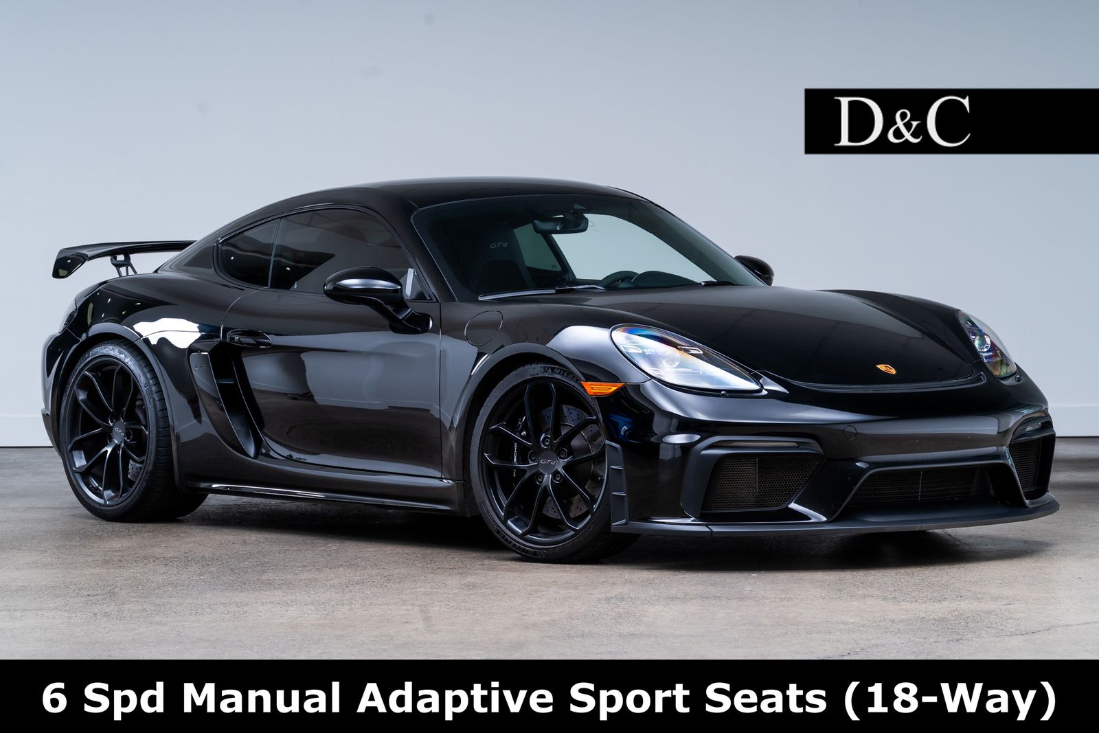 Black 2022 Porsche 718 Cayman GT4 RWD Coupe Rear-Wheel Drive 6-Speed Manual