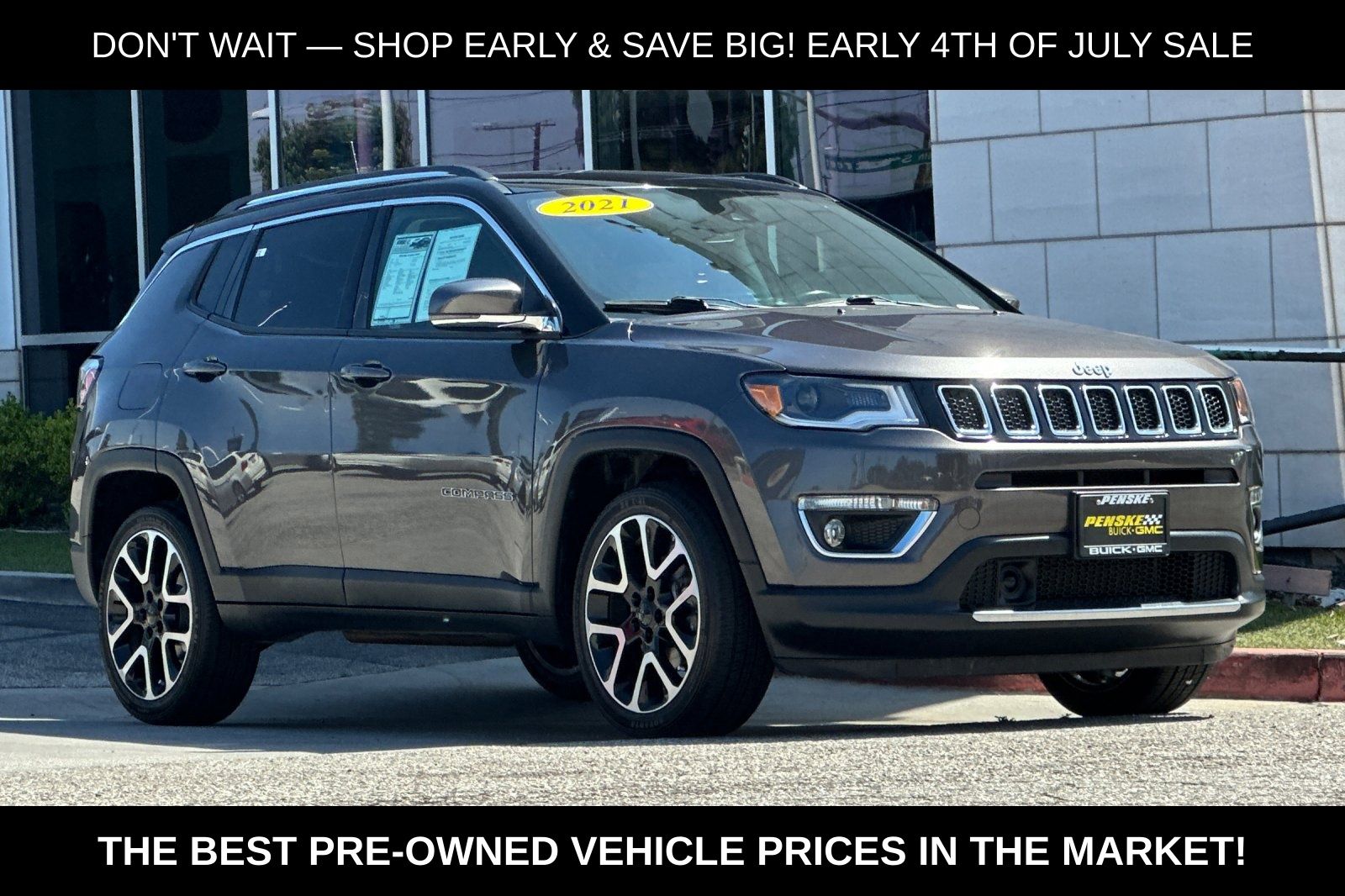 Gray (Granite Crystal Metallic Clearcoat) 2021 Jeep Compass Limited FWD SUV / Crossover Front-Wheel Drive 6-Speed Automatic