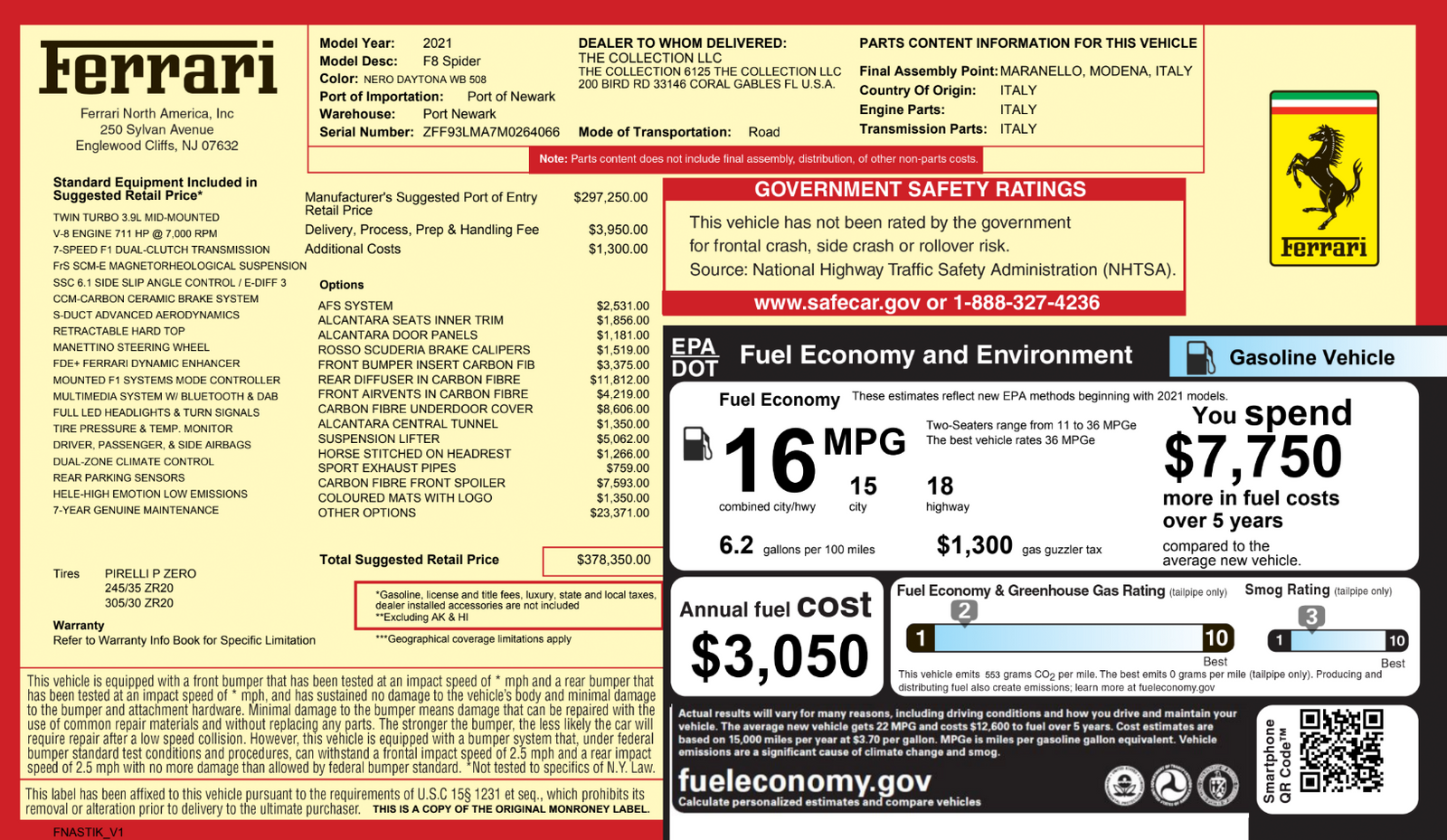 2021 Ferrari F8 Spider RWD