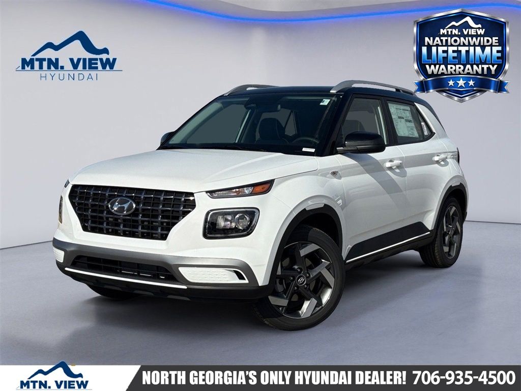 Lunar White w/Black Roof 2026 Hyundai Venue SUV / Crossover Front-Wheel Drive Continuously Variable Transmission