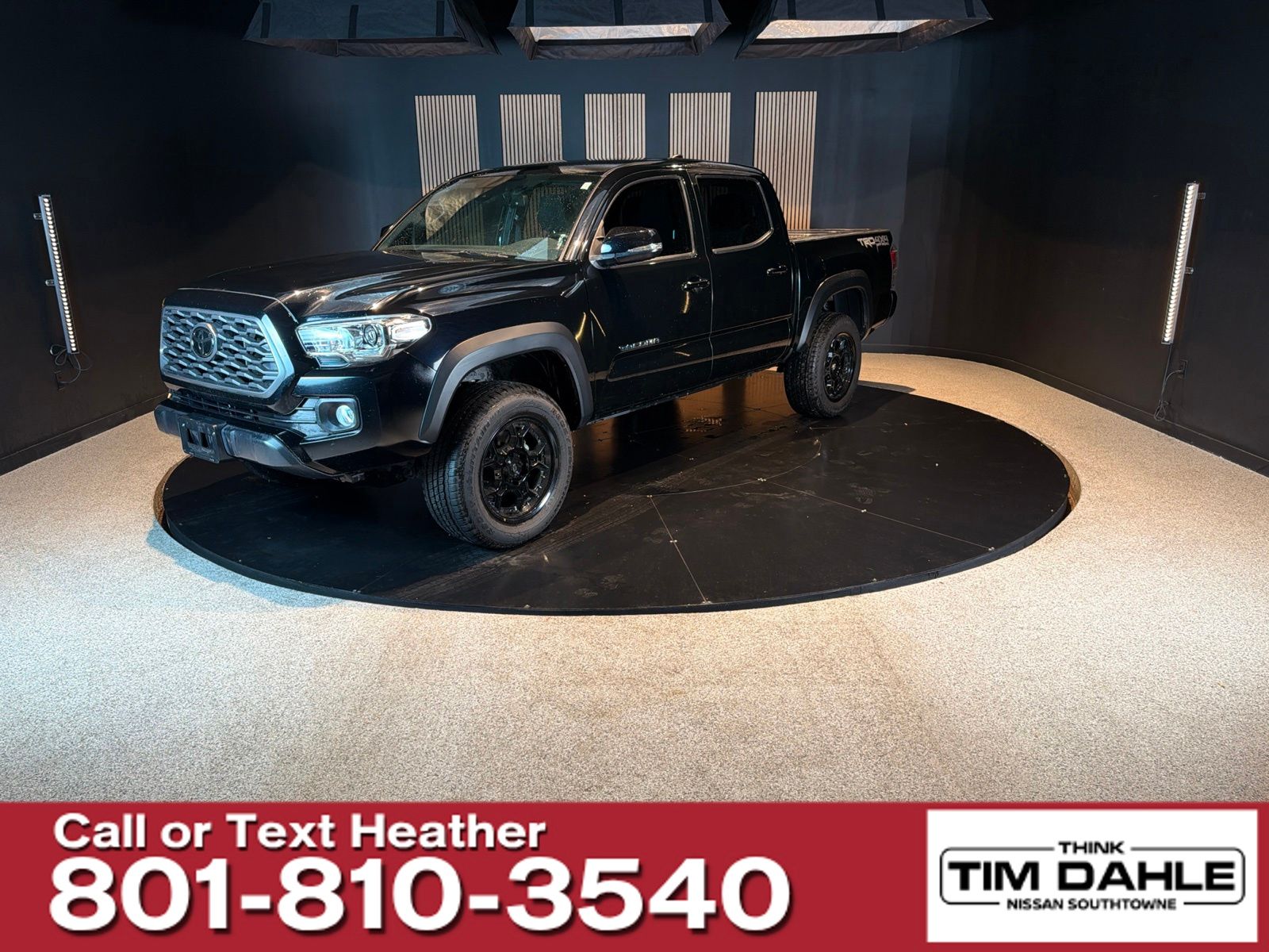 Midnight Black Metallic 2021 Toyota Tacoma Pickup Truck Four-Wheel Drive 6-Speed Automatic