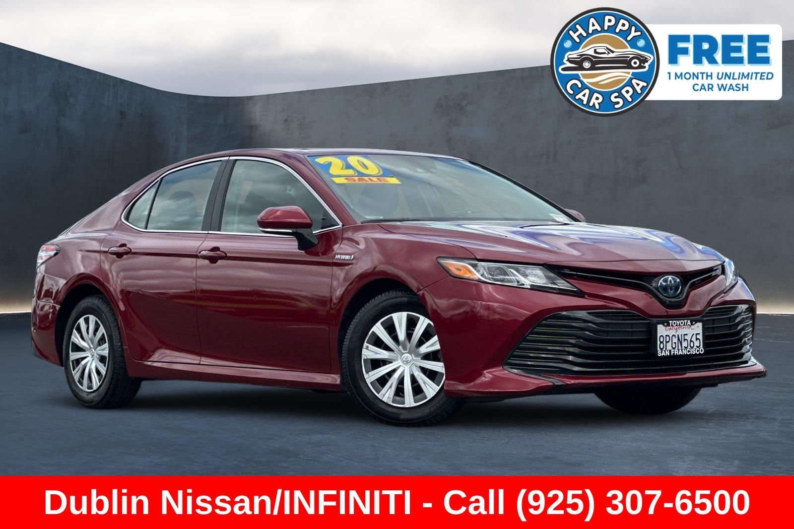 Pearl 2020 Toyota Camry Hybrid Sedan Front-Wheel Drive Continuously Variable Transmission