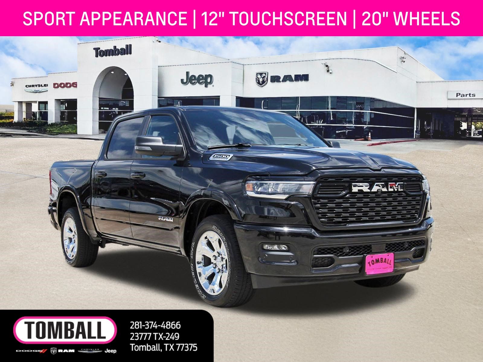 Diamond Black Crystal Pearlcoat 2026 RAM 1500 Pickup Truck 4X2 8-Speed Automatic