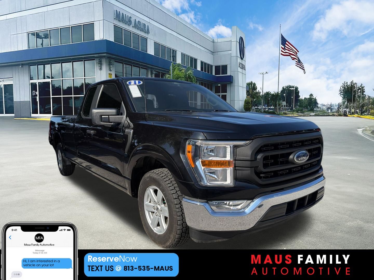Black Metallic 2021 Ford F-150 Pickup Truck 4X2 Automatic