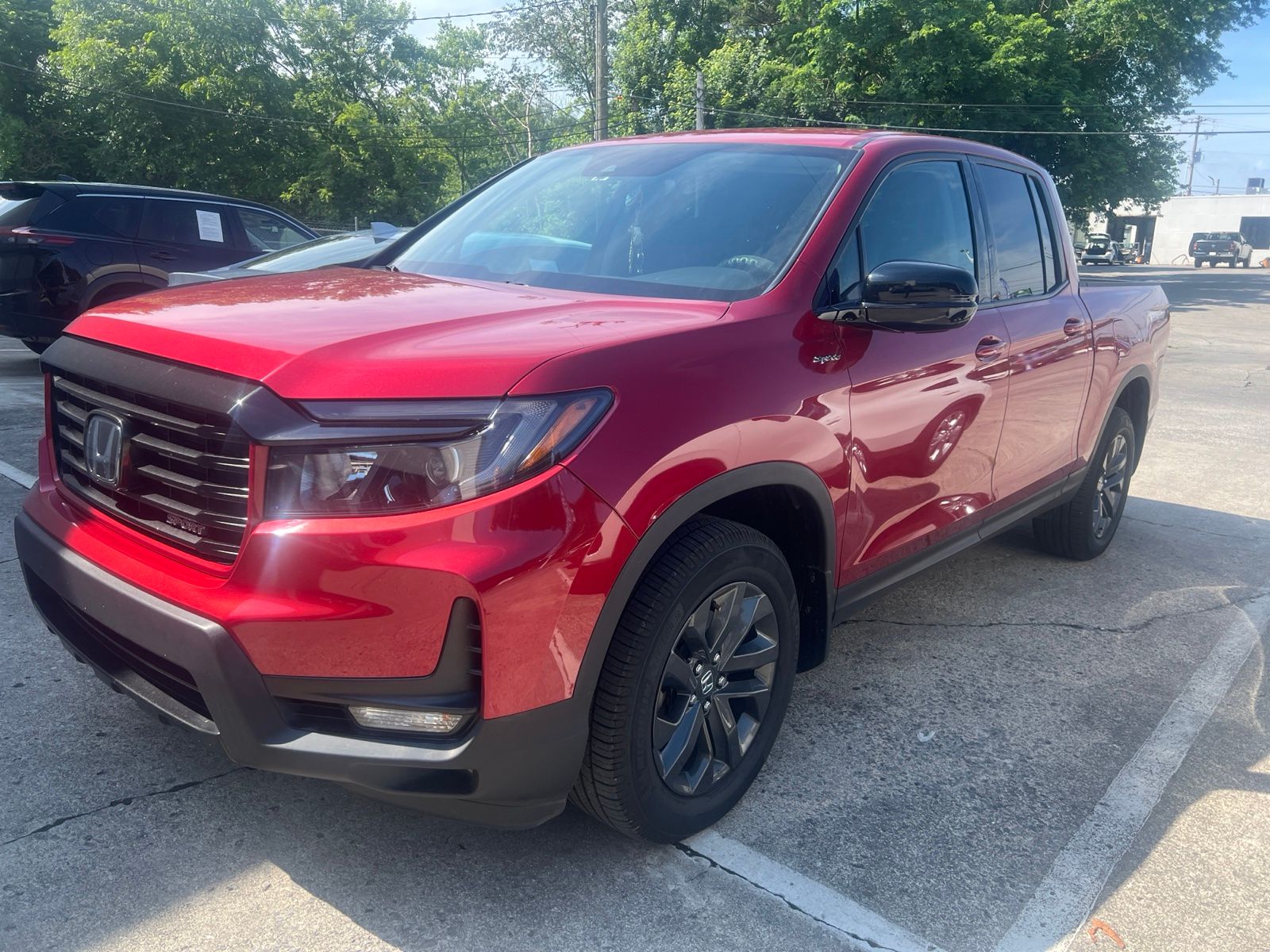 Red 2021 Honda Ridgeline Pickup Truck All-Wheel Drive 9-Speed Automatic