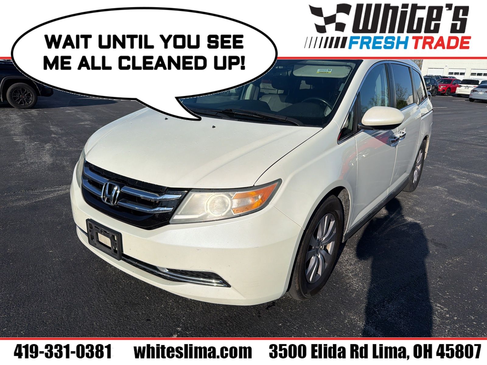 White 2016 Honda Odyssey EX-L FWD Minivan Front-Wheel Drive 6-Speed Automatic