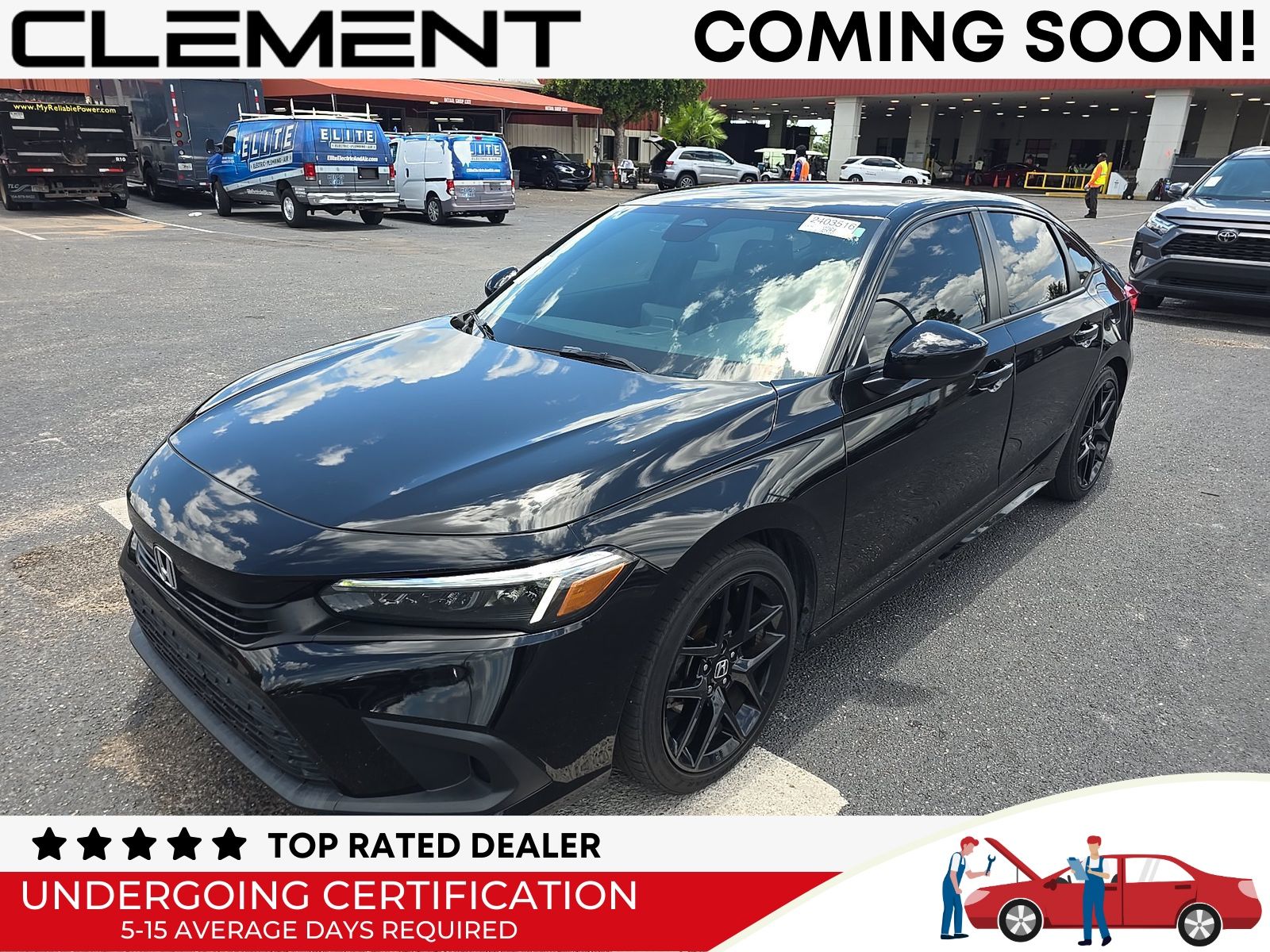 Black 2022 Honda Civic Sedan Front-Wheel Drive Continuously Variable Transmission