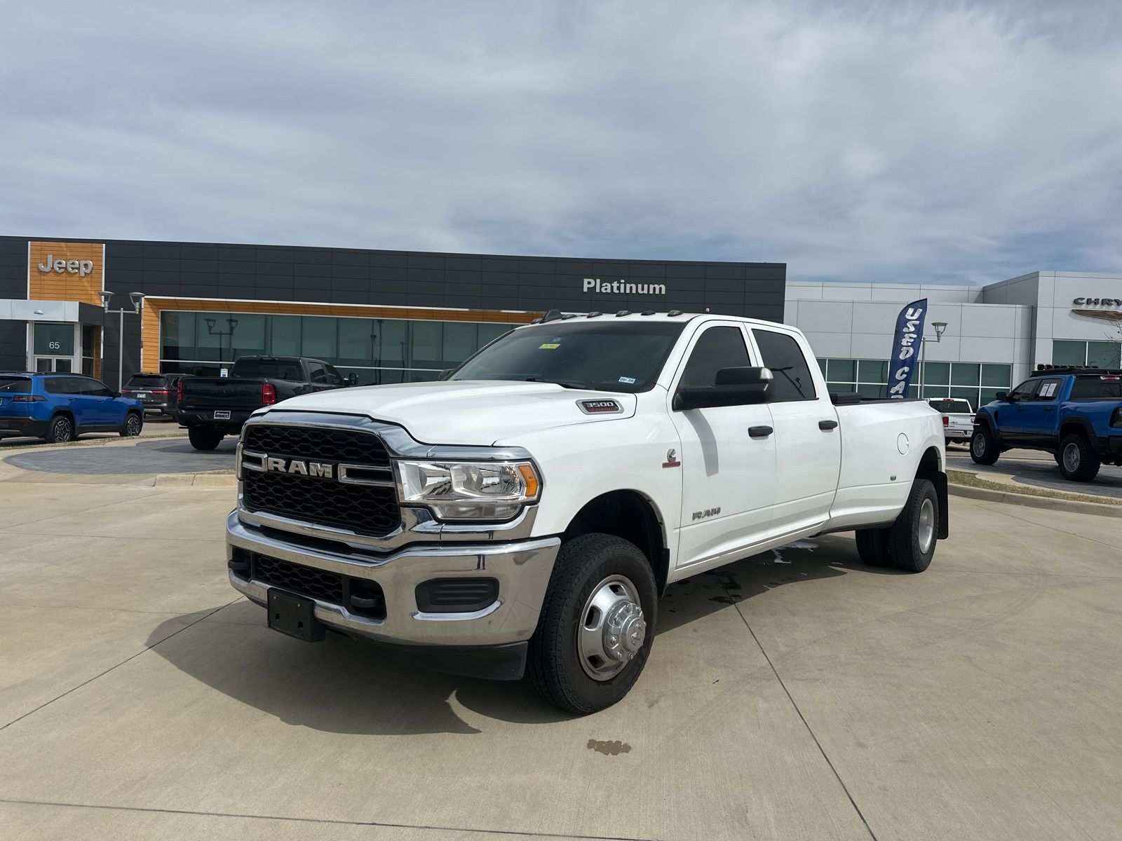 Bright White Clearcoat 2021 RAM 3500 Tradesman Crew Cab LB DRW 4WD Pickup Truck Four-Wheel Drive 6-Speed Automatic