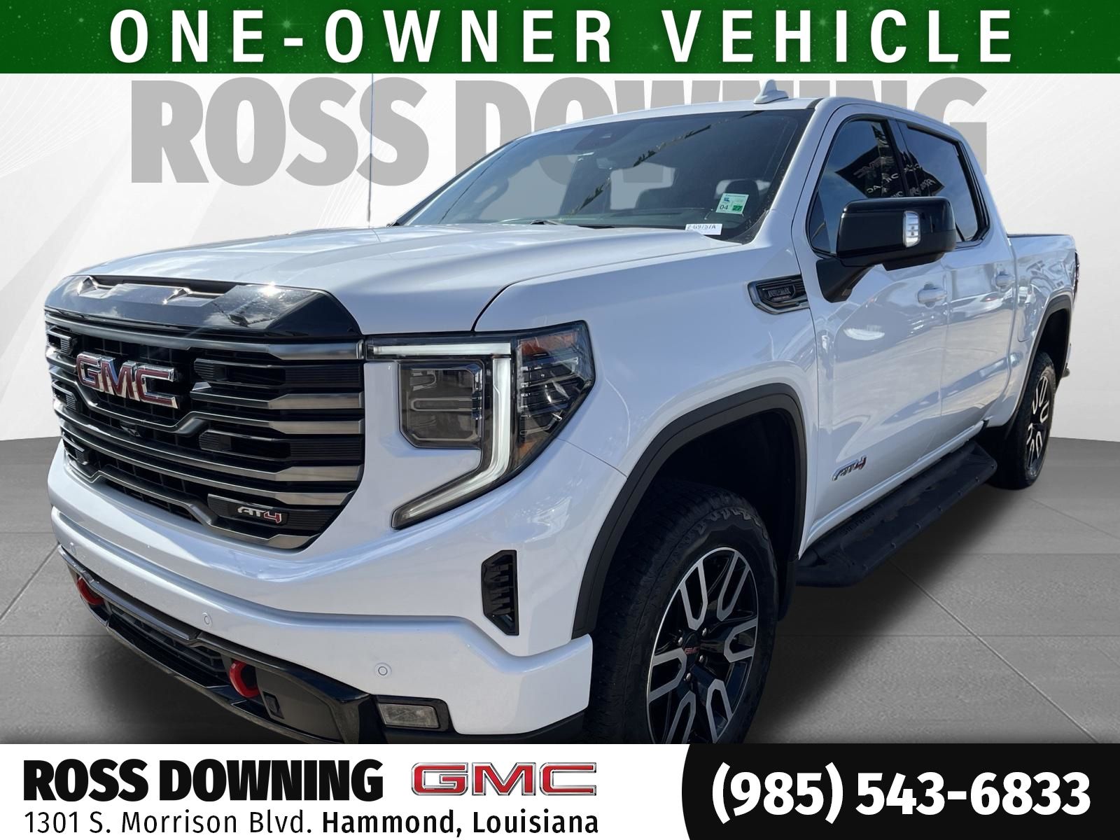 2025 GMC Sierra 1500 AT4 White at Ross Downing Buick GMC