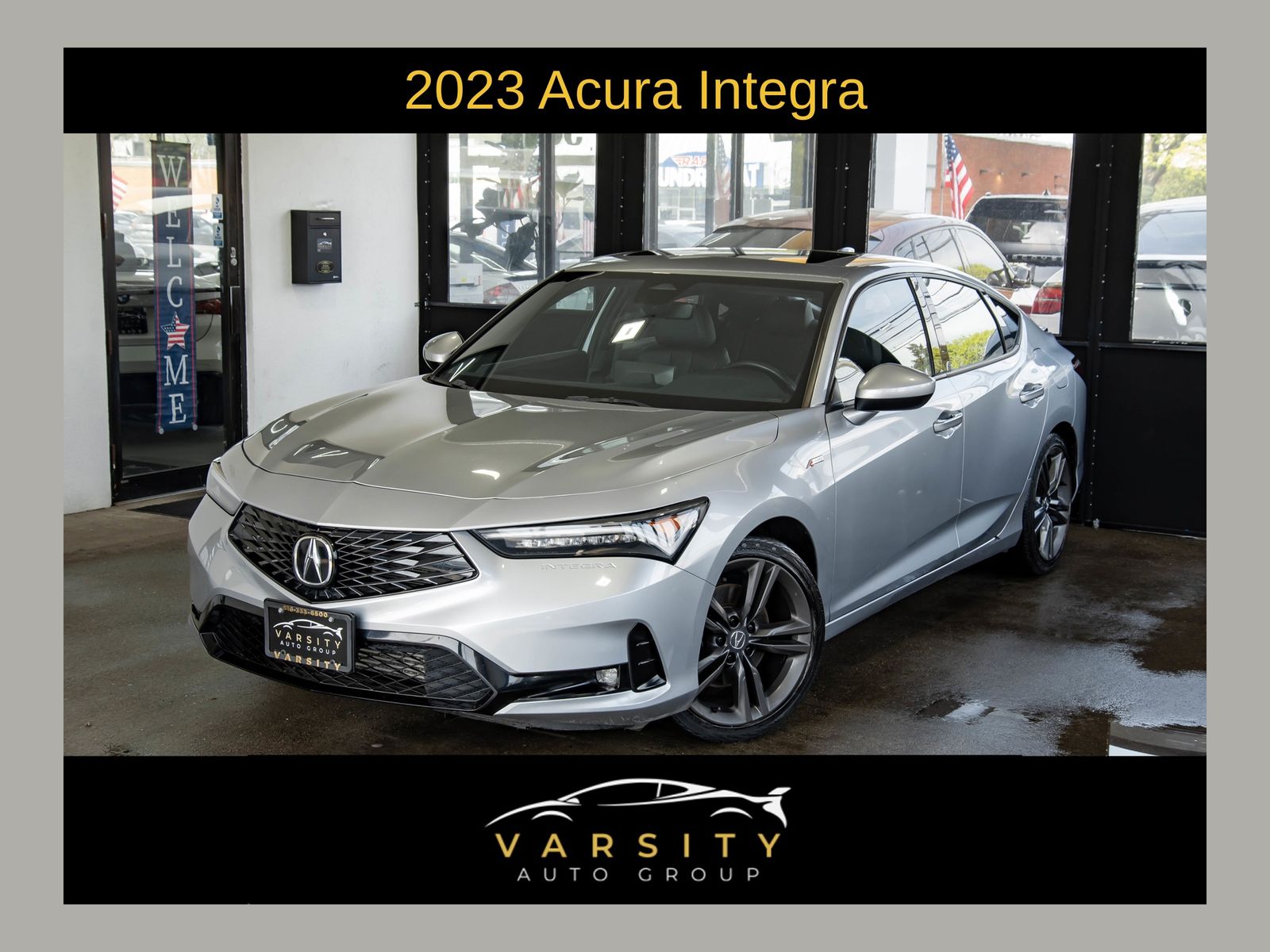 Silver 2023 Acura Integra FWD with A-SPEC Package Sedan Front-Wheel Drive Continuously Variable Transmission