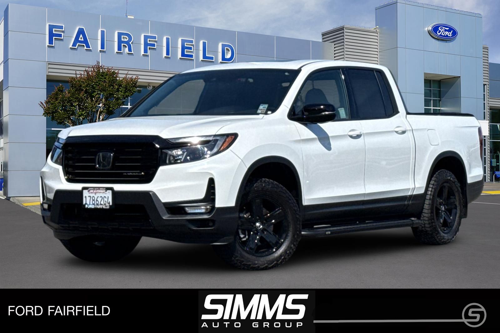 White 2023 Honda Ridgeline Black Edition AWD Pickup Truck All-Wheel Drive 9-Speed Automatic