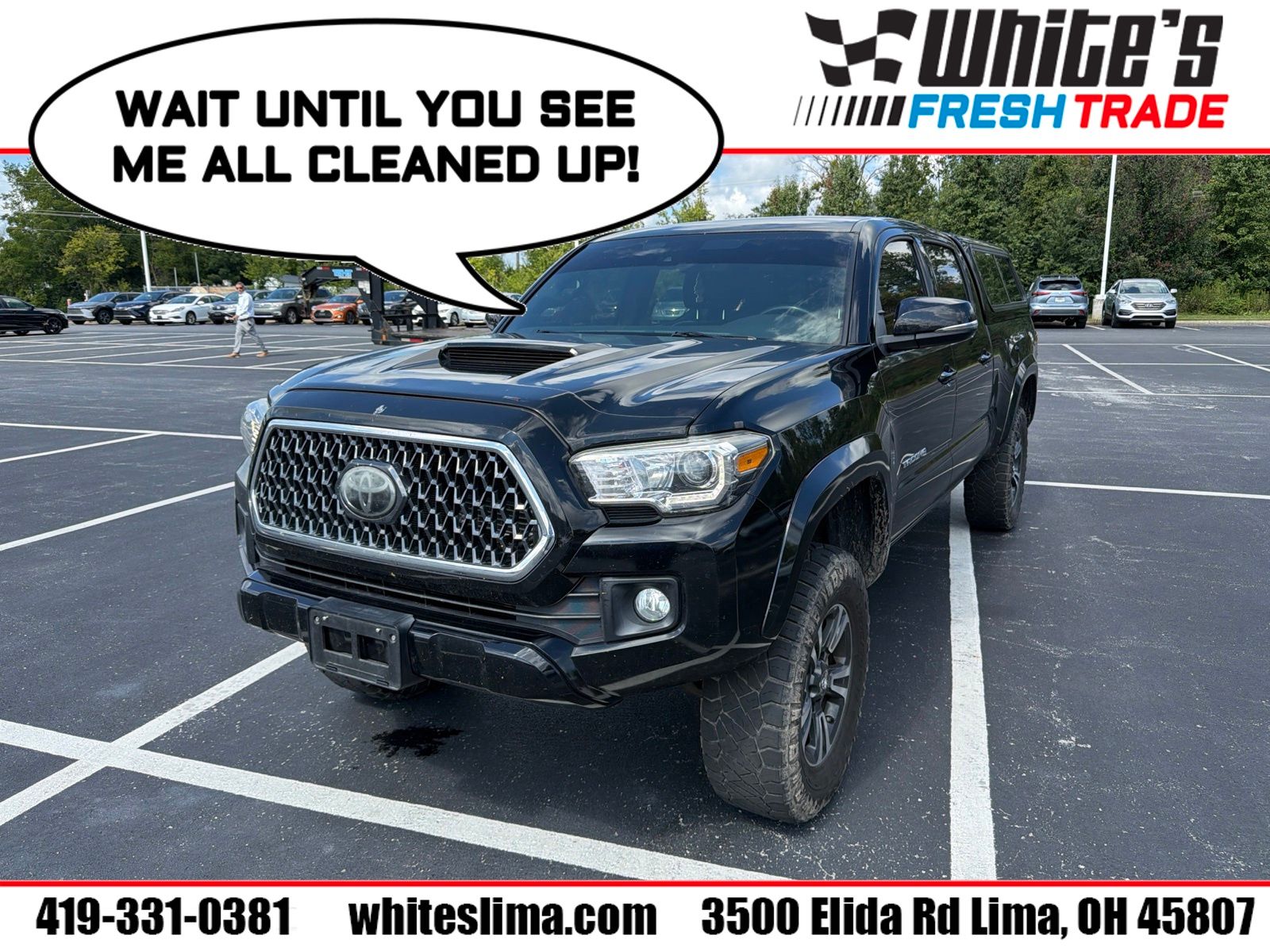Midnight Black Metallic 2019 Toyota Tacoma Pickup Truck Four-Wheel Drive 6-Speed Automatic