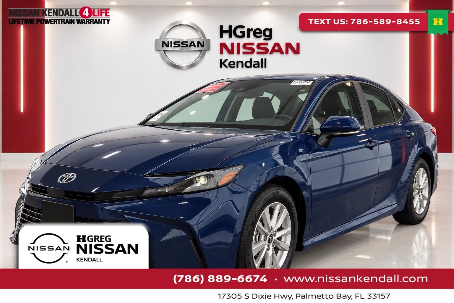 Blue 2026 Toyota Camry Sedan Front-Wheel Drive Continuously Variable Transmission