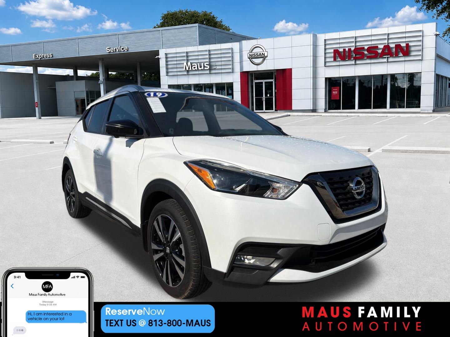 Aspen White Tricoat 2019 Nissan Kicks SUV / Crossover Front-Wheel Drive Continuously Variable Transmission