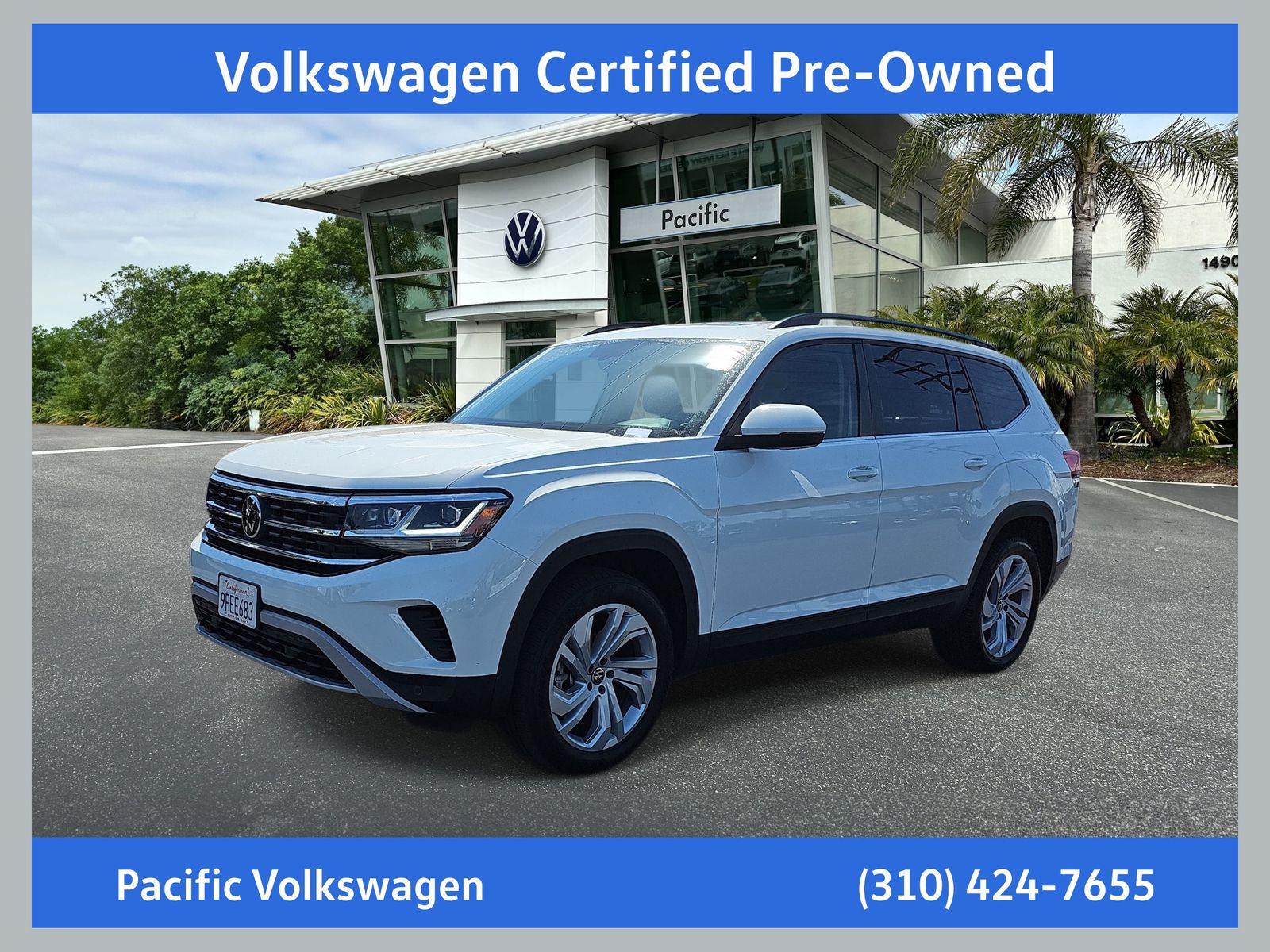 Pure White 2023 Volkswagen Atlas SUV / Crossover Front-Wheel Drive 8-Speed Automatic