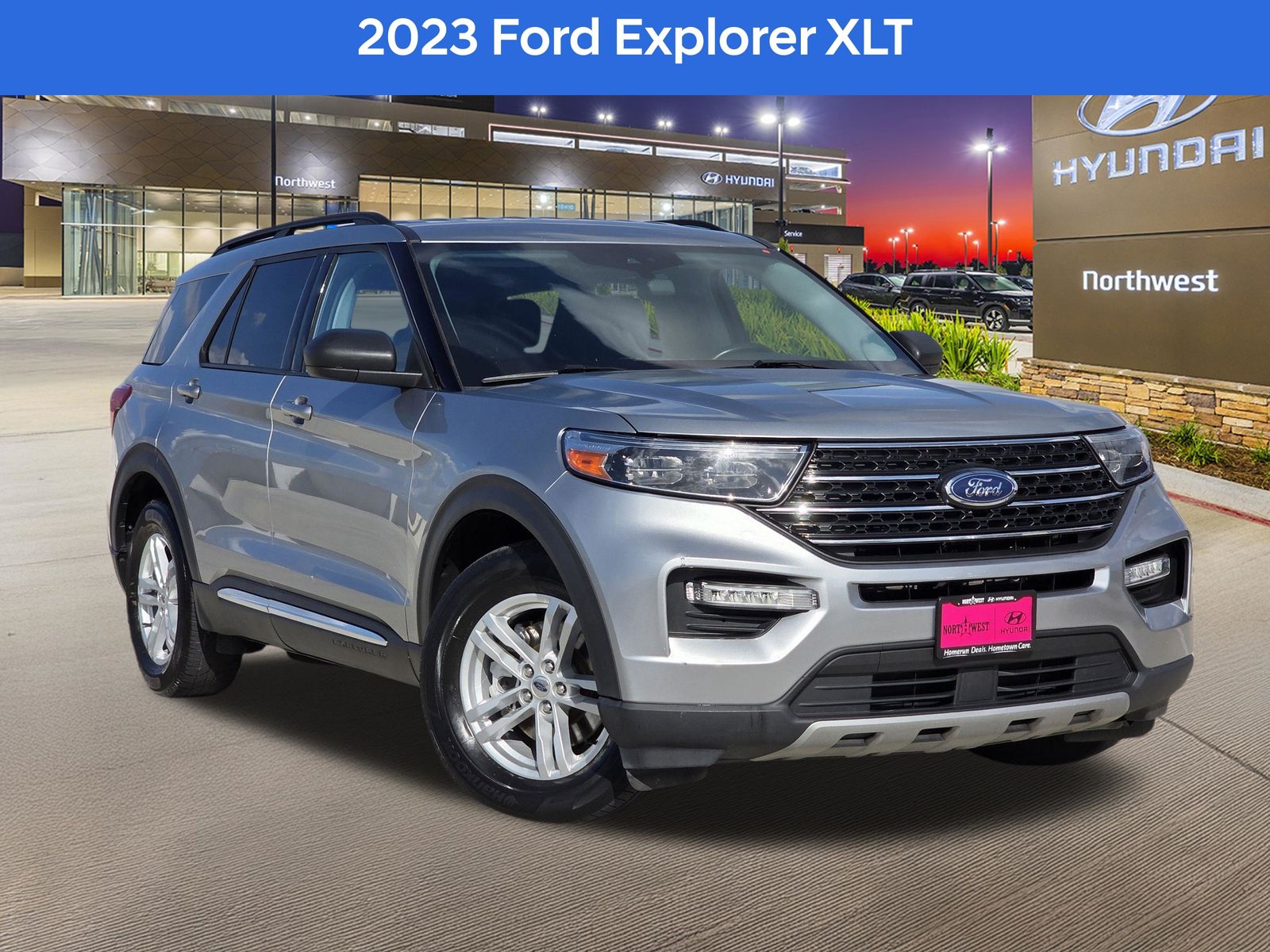 Silver Metallic 2023 Ford Explorer XLT RWD SUV / Crossover Rear-Wheel Drive Automatic