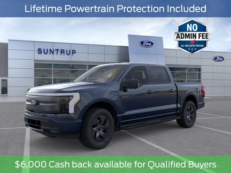 Blue Metallic 2025 Ford F-150 Lightning Flash SuperCrew AWD Pickup Truck All-Wheel Drive Automatic