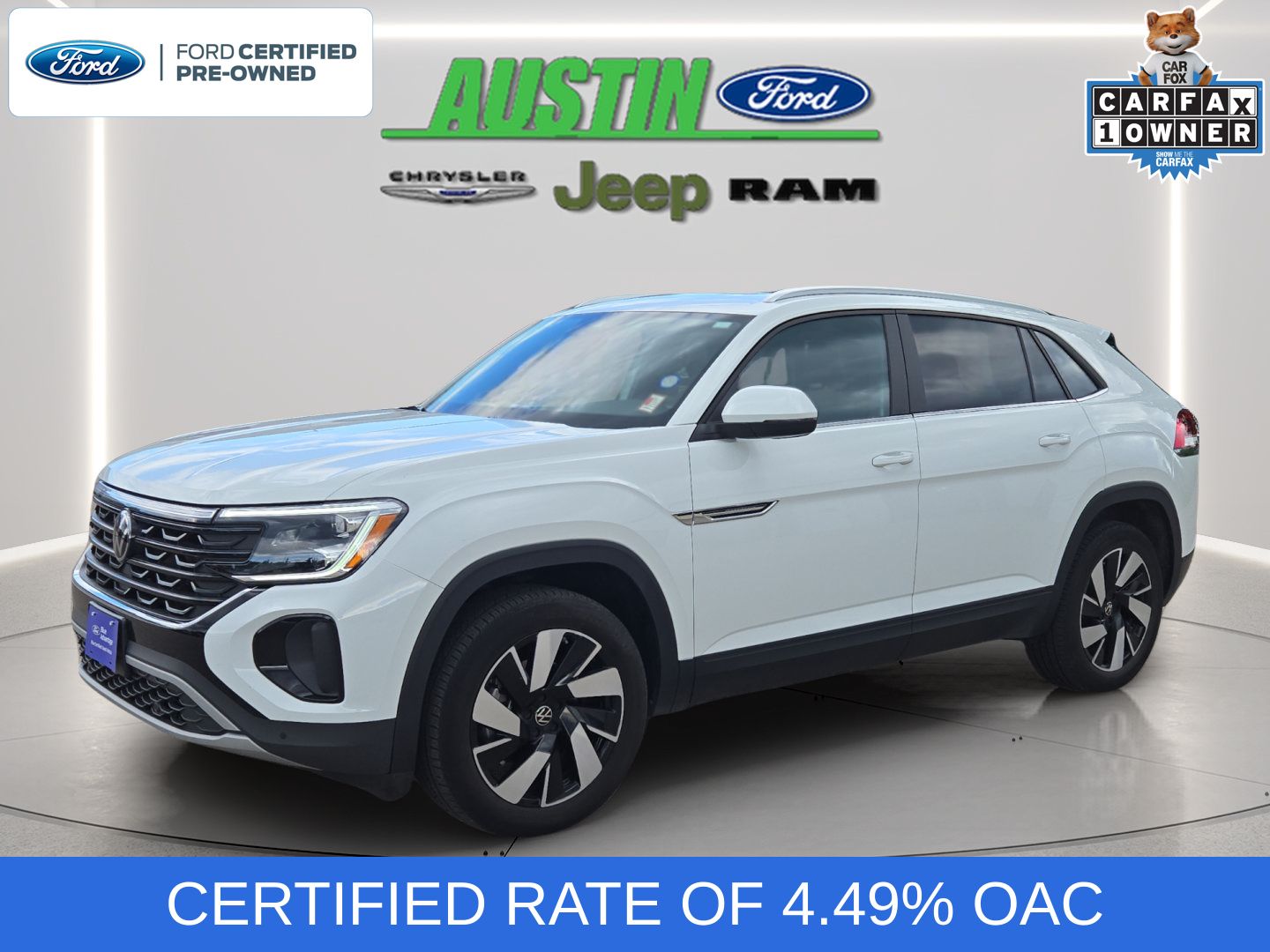 Pure White 2024 Volkswagen Atlas Cross Sport SUV / Crossover All-Wheel Drive 8-Speed Automatic