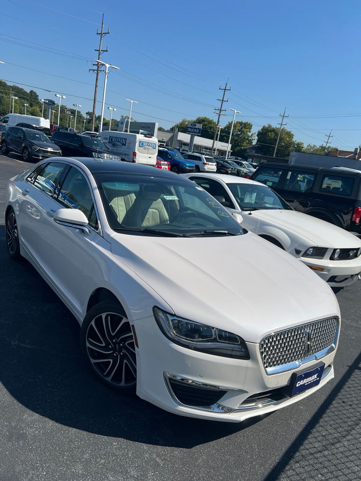 White Platinum Clearcoat Metallic 2020 Lincoln MKZ Hybrid Sedan Front-Wheel Drive Continuously Variable Transmission