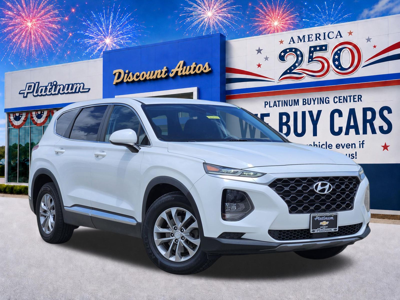 Quartz White 2019 Hyundai Santa Fe SUV / Crossover Front-Wheel Drive 8-Speed Automatic