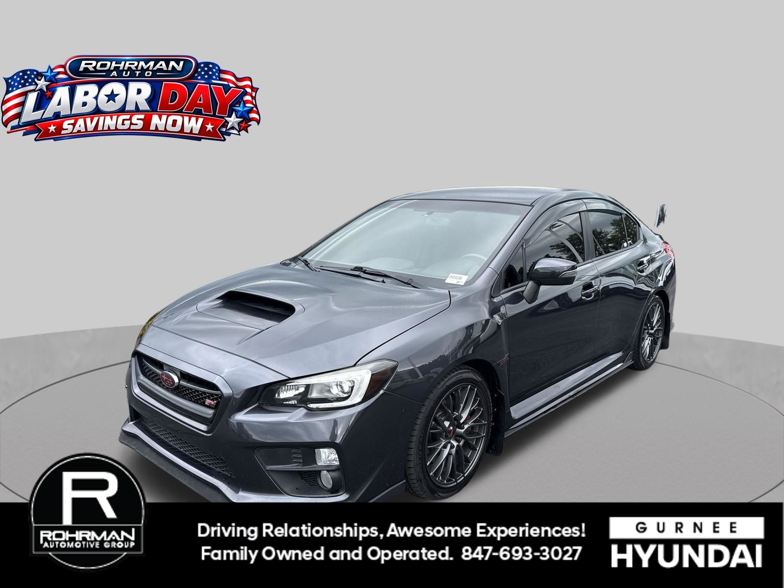 Dark Gray Metallic 2016 Subaru WRX STI Sedan All-Wheel Drive 6-Speed Manual