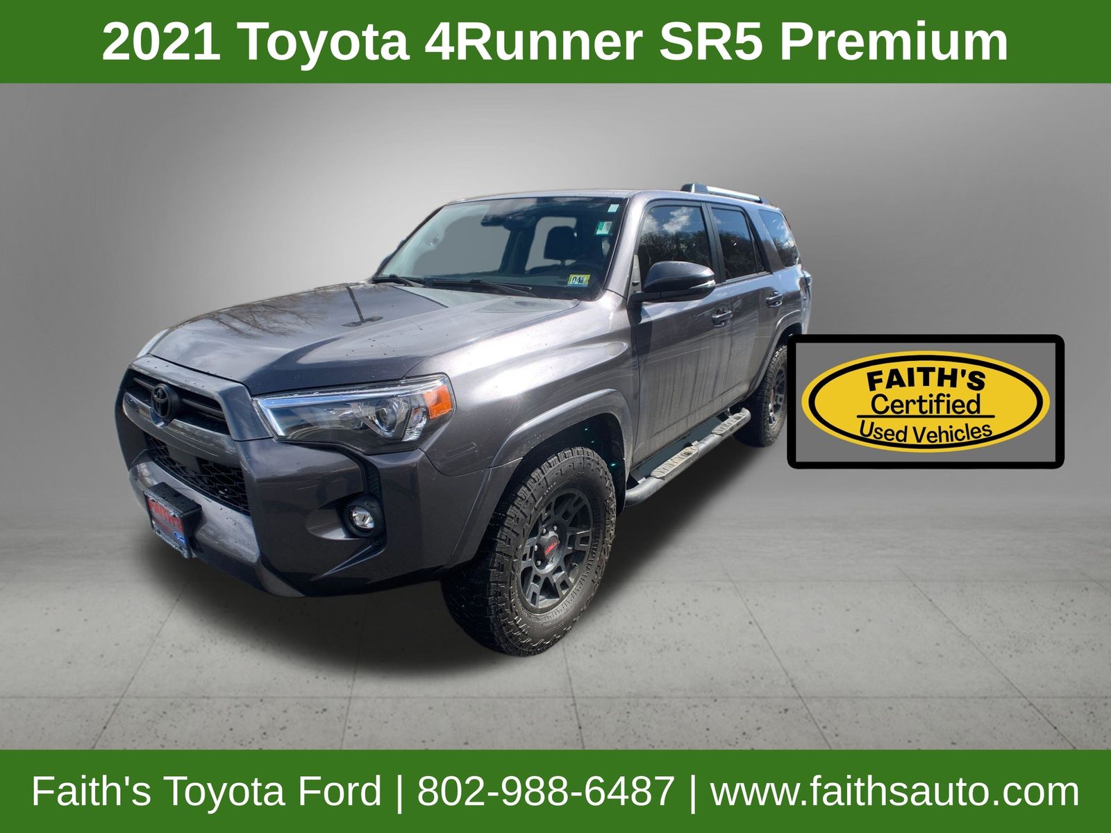 Magnetic Gray Metallic 2021 Toyota 4Runner SR5 Premium 4WD SUV / Crossover Four-Wheel Drive 5-Speed Automatic Overdrive