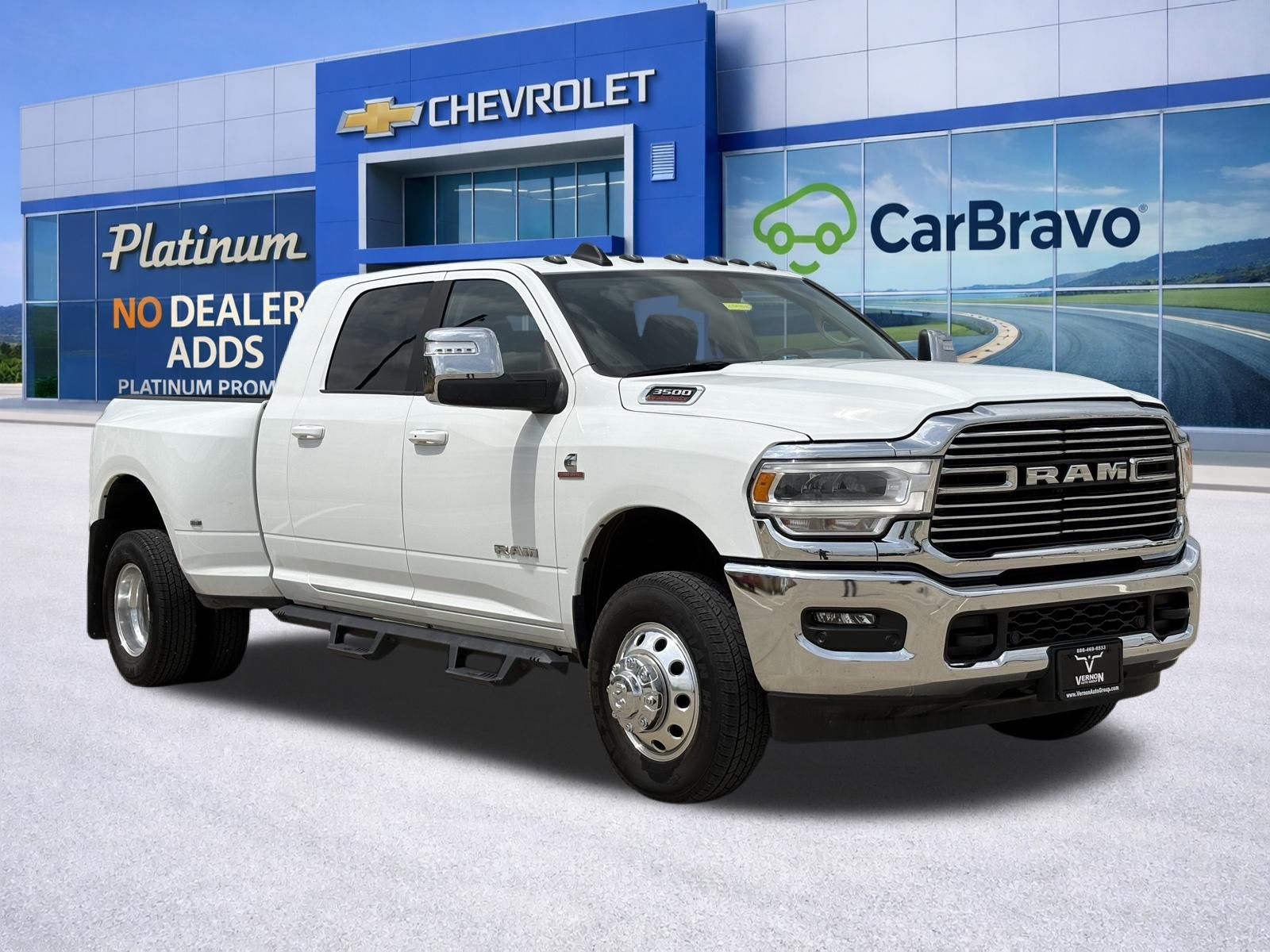 Bright White Clearcoat 2024 RAM 3500 Laramie Mega Cab DRW 4WD Pickup Truck Four-Wheel Drive 6-Speed Automatic