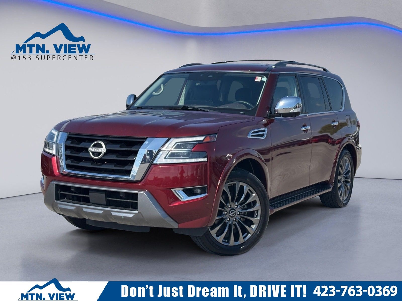 Coulis Red Pearl 2023 Nissan Armada Platinum RWD SUV / Crossover 4X2 7-Speed Automatic