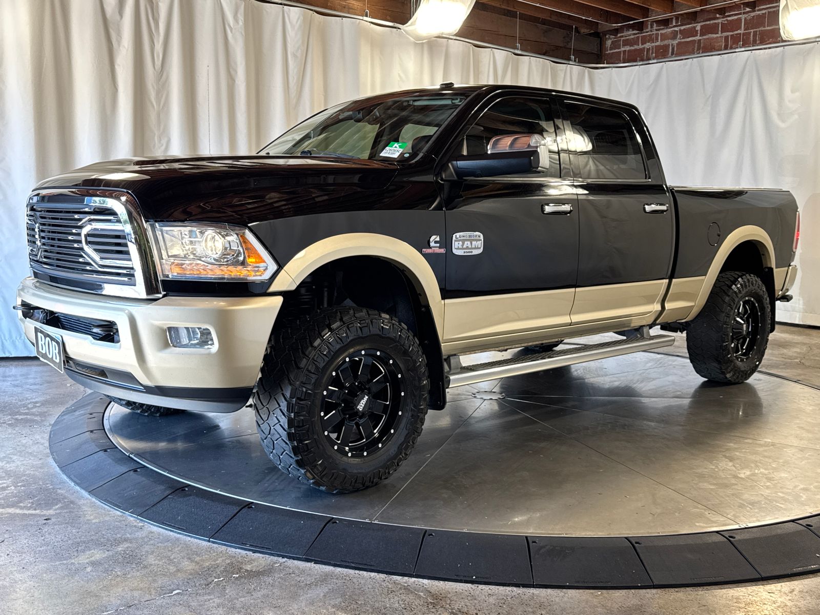 Black Clearcoat 2015 RAM 3500 Laramie Longhorn Crew Cab 4WD Pickup Truck Four-Wheel Drive 6-Speed Automatic
