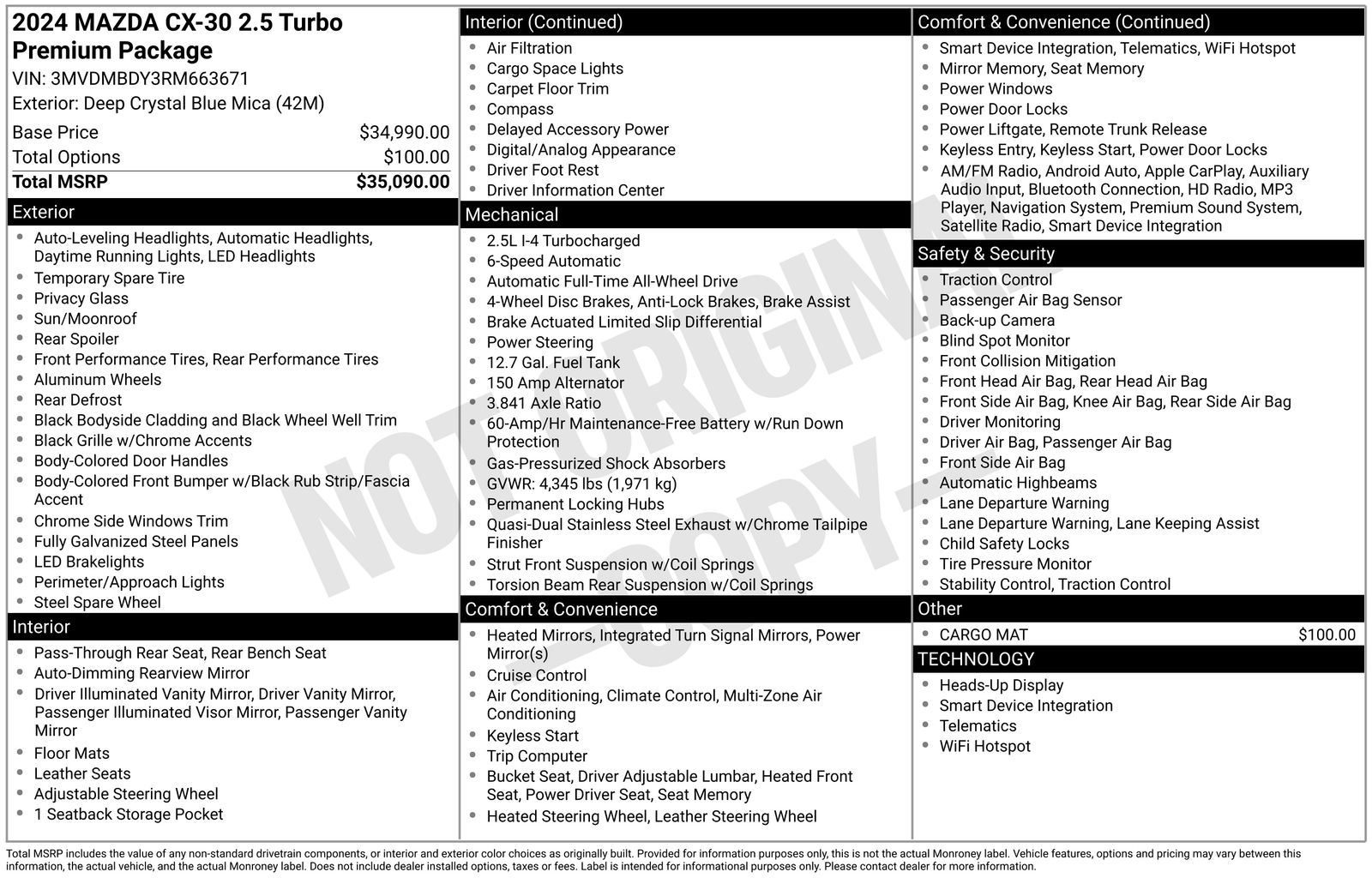 Used Car 2024 Mazda Cx-30  2.5 Turbo Premium Package For Sale Under $30,000 In Austin, Texas